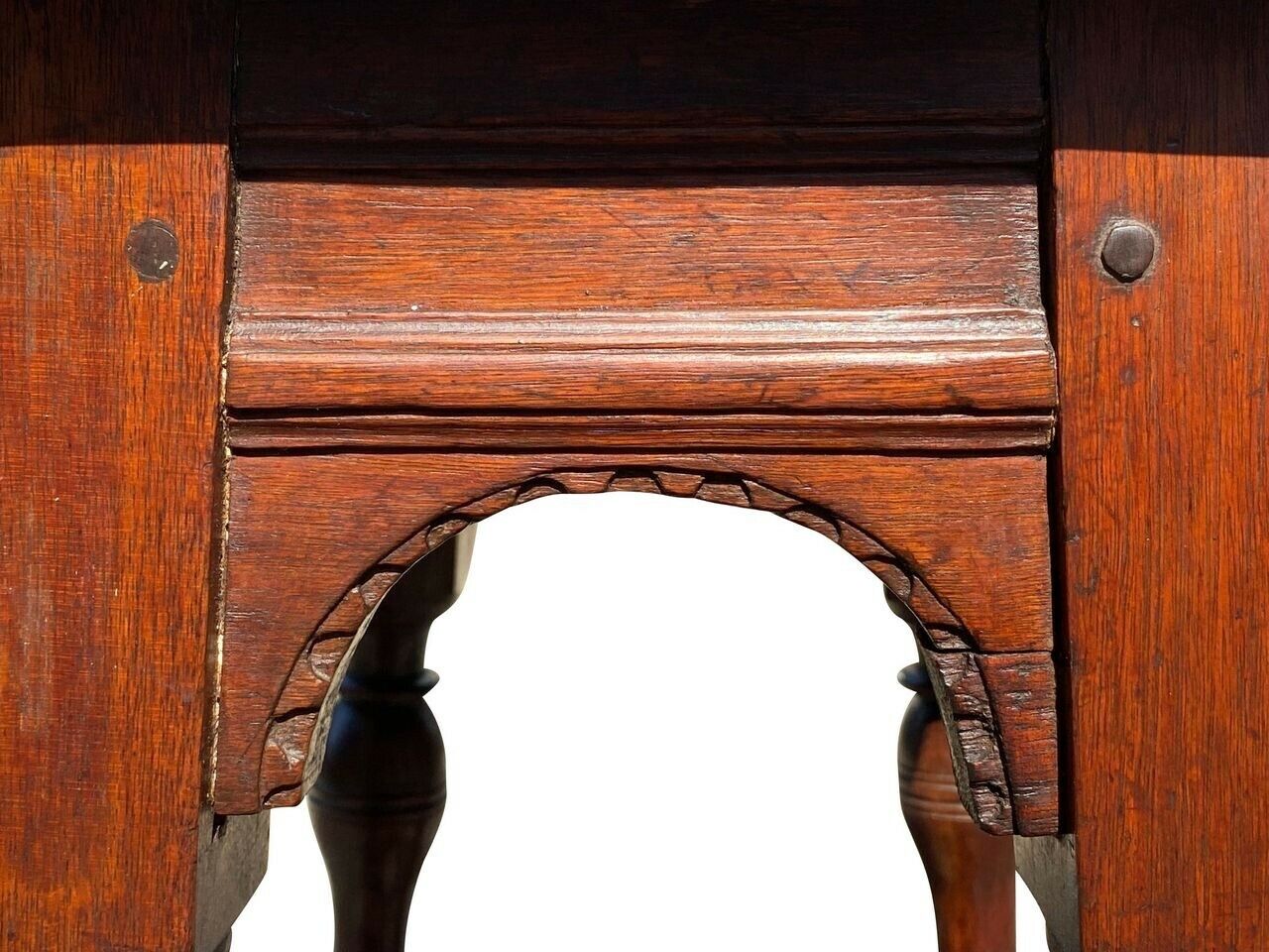 17TH C ANTIQUE OAK CARVED JOINT STOOL - Bay Colony Antiques Antiques:Furniture:Benches & Stools
