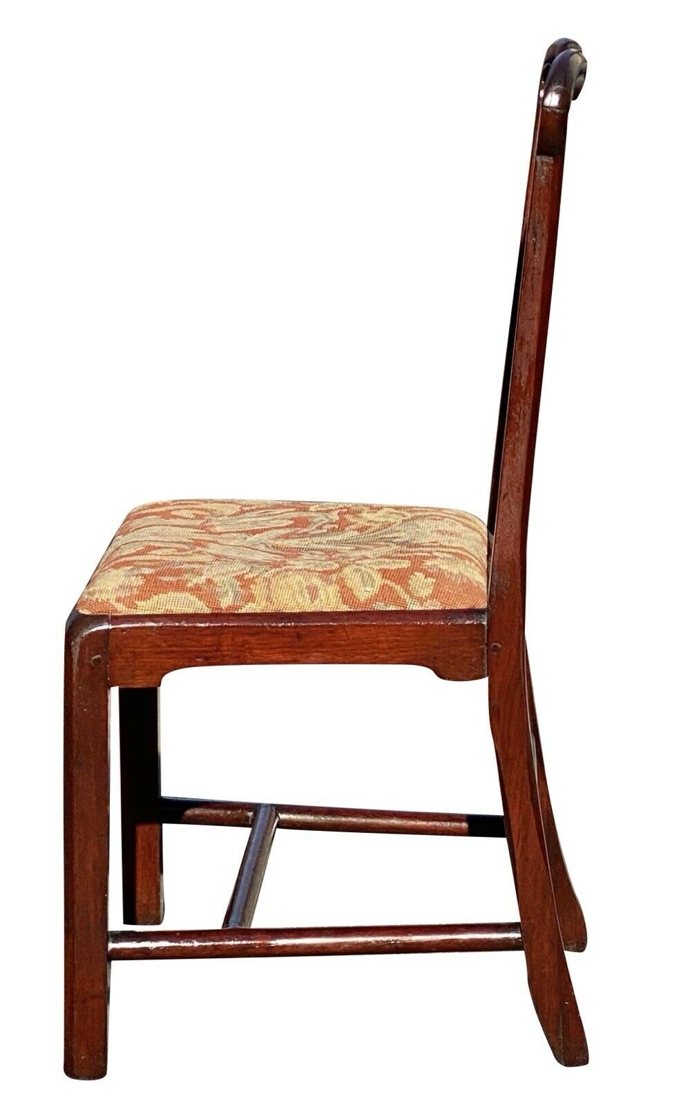 18th Antique George Iii Walnut Side Chair W/ Needlepoint Seat - Bay Colony Antiques Antiques:Furniture:Chairs