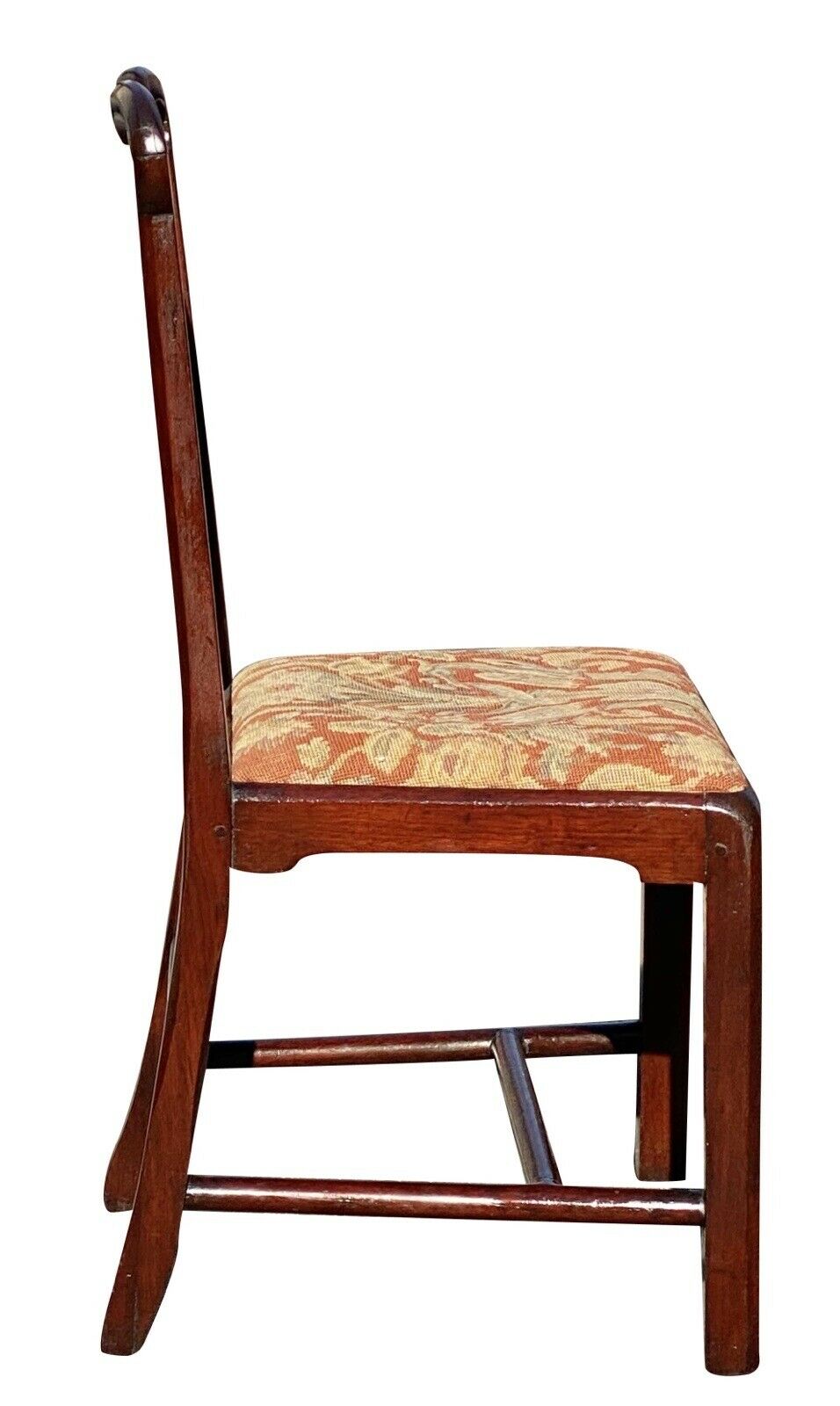 18th Antique George Iii Walnut Side Chair W/ Needlepoint Seat - Bay Colony Antiques Antiques:Furniture:Chairs