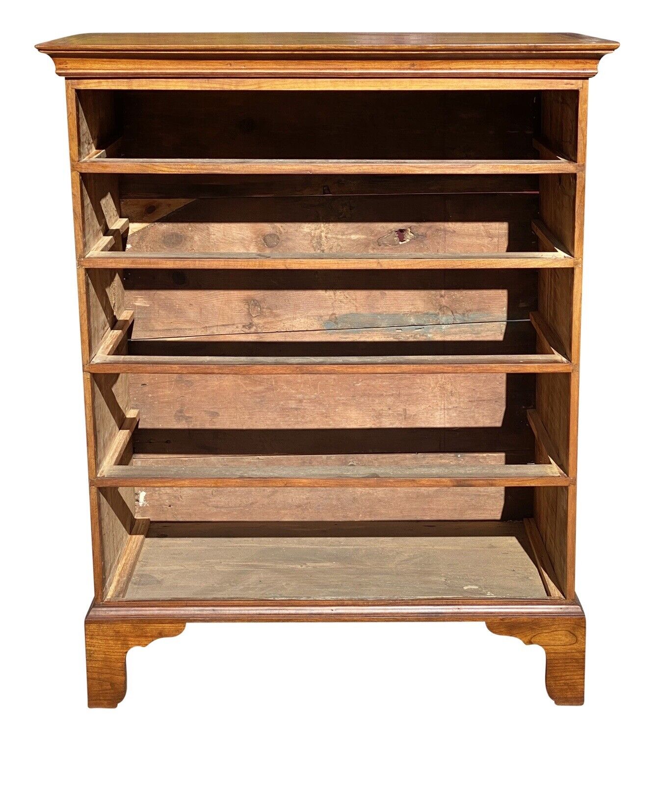 18th C Antique Cherry New England Chippendale Chest of Drawers / Dresser - Bay Colony Antiques Antiques:Furniture:Dressers & Chests of Drawers