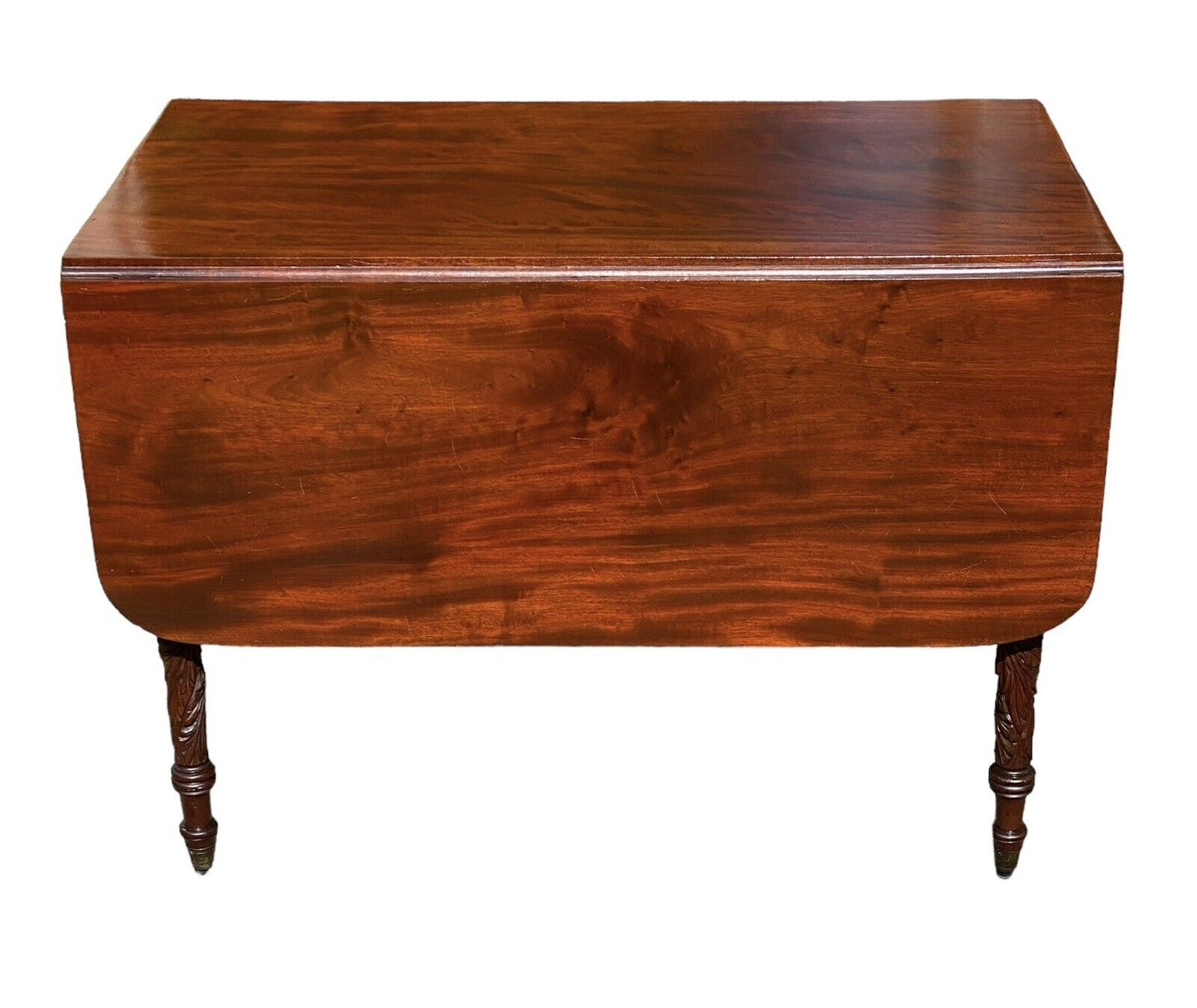 Antique Mahogany Drop Leaf Table with Acanthus Carved Legs - NYC CA 1810