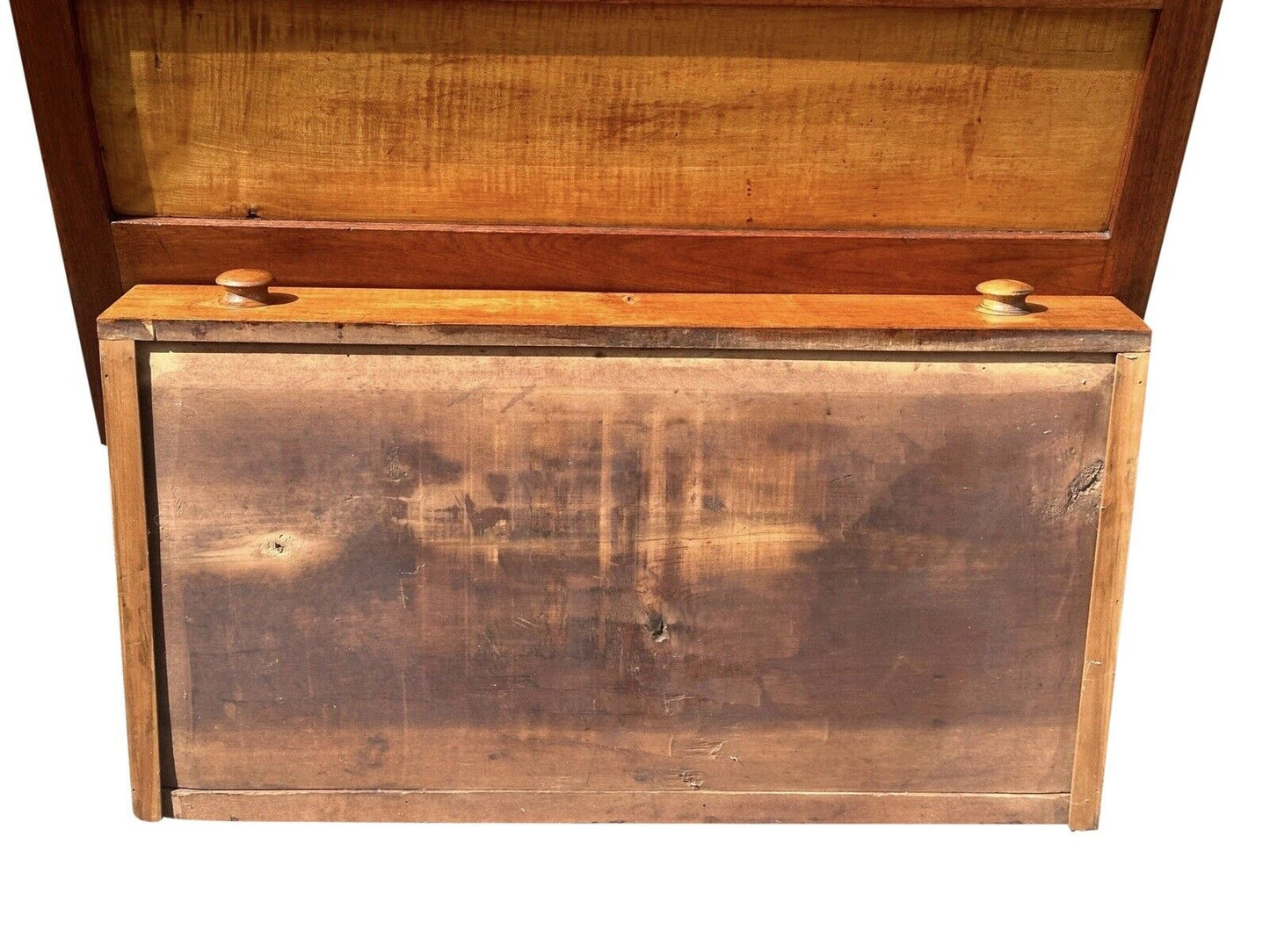 Antique Southern Walnut & Tiger Maple Raised Panel Blanket Chest on Turned Legs