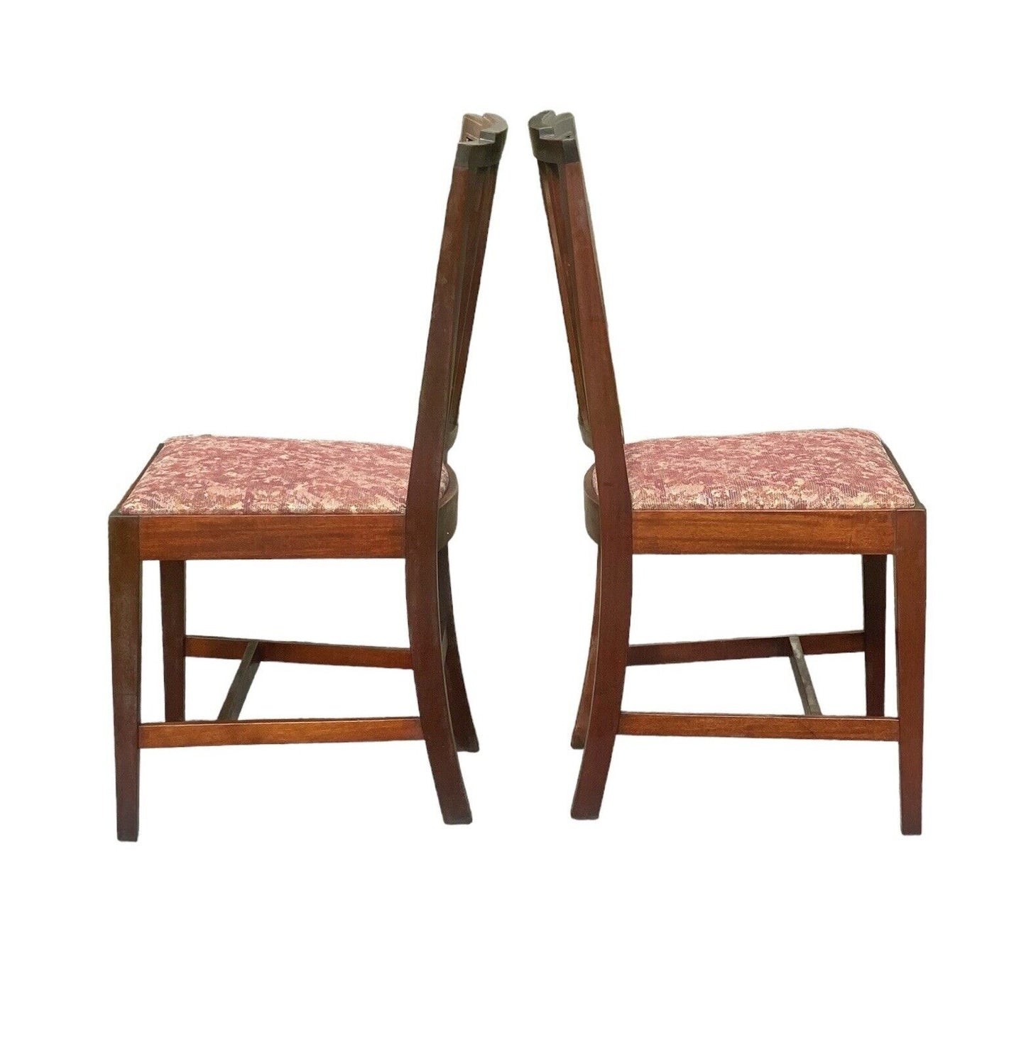 Antique Set Of 4 Sheraton Mahogany Dining Chairs with Satinwood Inlay CA 1920