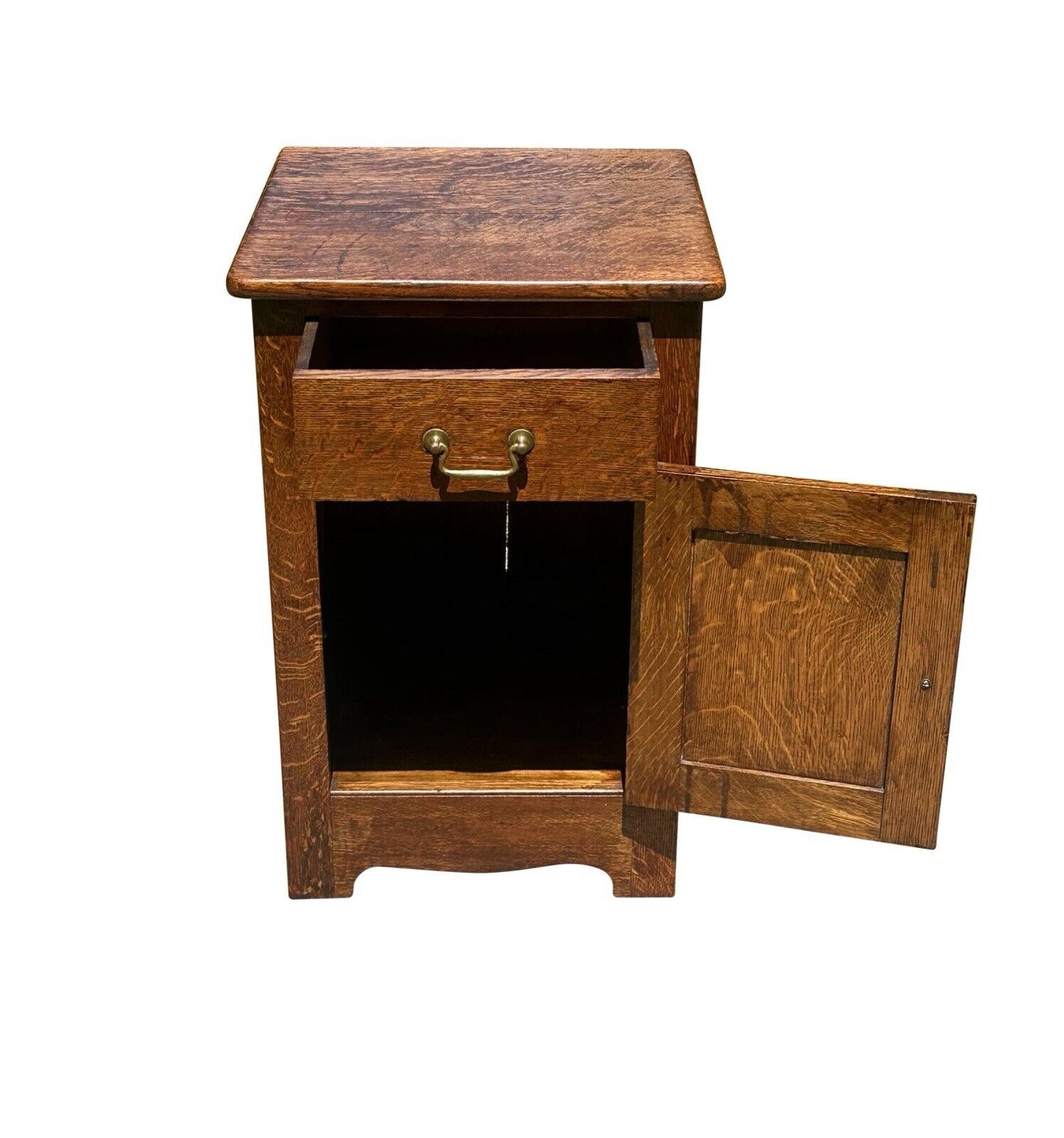 Antique Victorian Tiger Oak Single Drawer Office Cabinet by Paine's Furniture