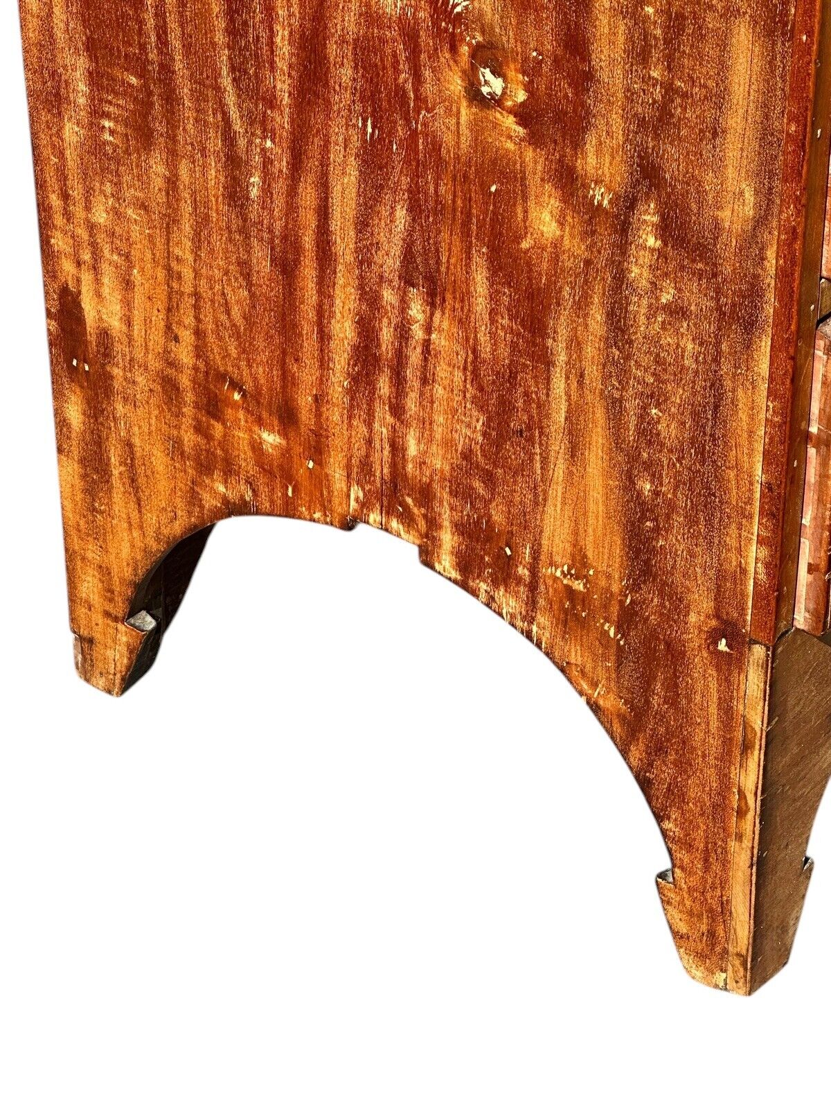 Antique New Hampshire Hepplewhite Fruitwood Slant Lid Desk With Classical Brass