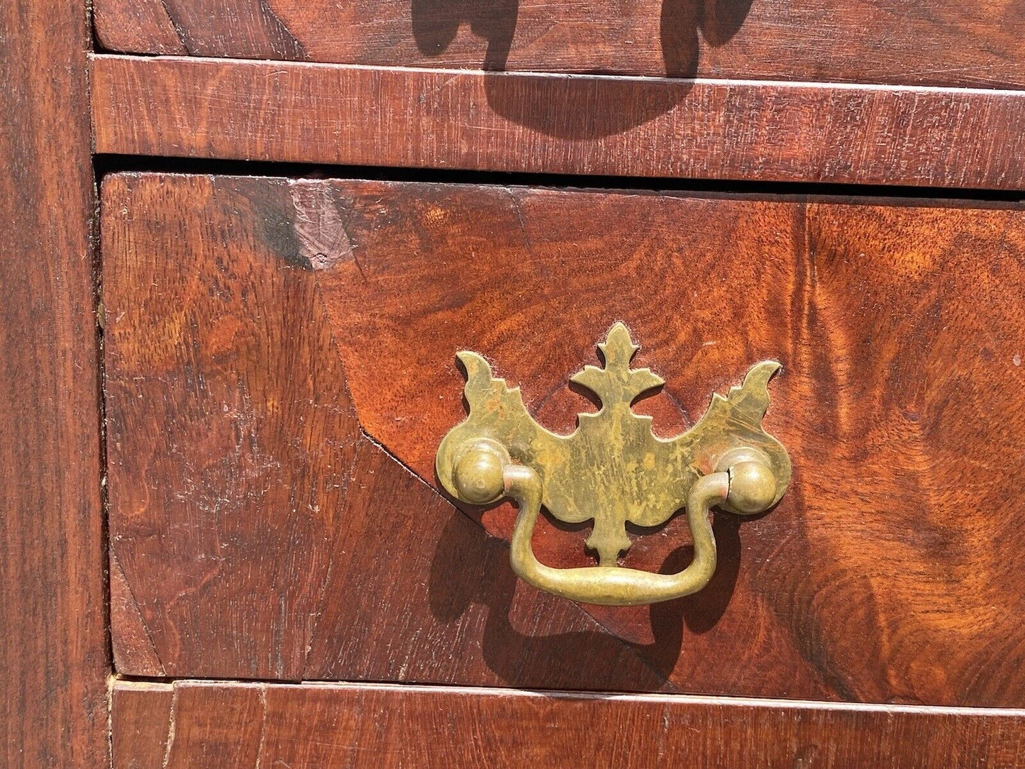 Antique Sheraton 3 Drawer Mahogany Sewing Stand / Worktable