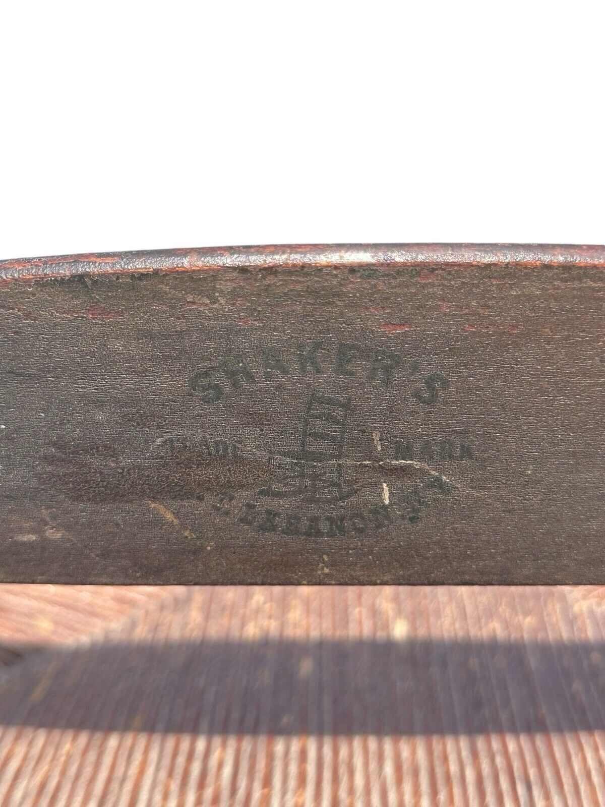 Antique Shaker Mt. Lebanon, Ny #5 Slat Back Rocking Chair With Mushroom Cap Arms