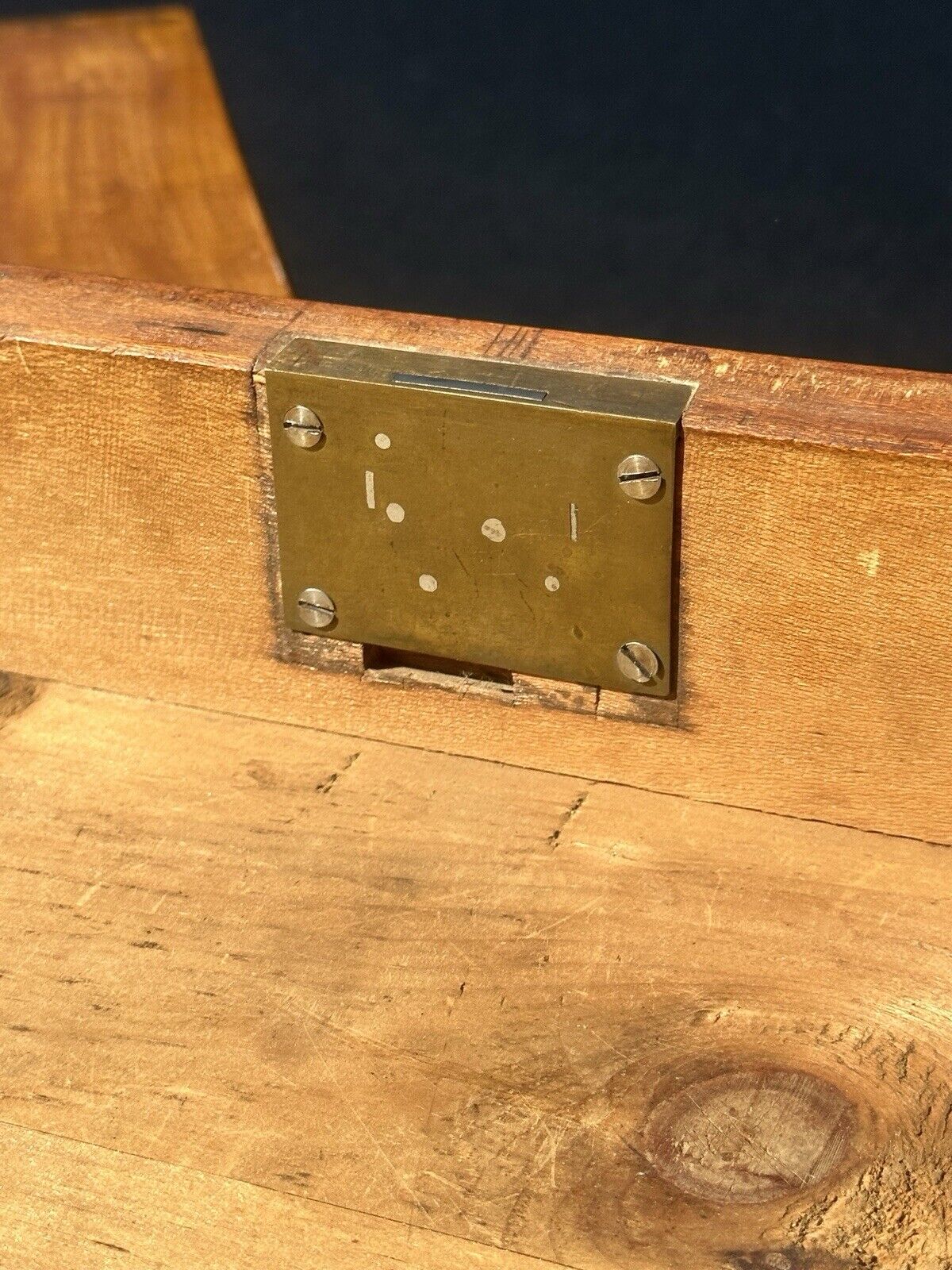 Antique New Hampshire Hepplewhite Fruitwood Slant Lid Desk With Classical Brass