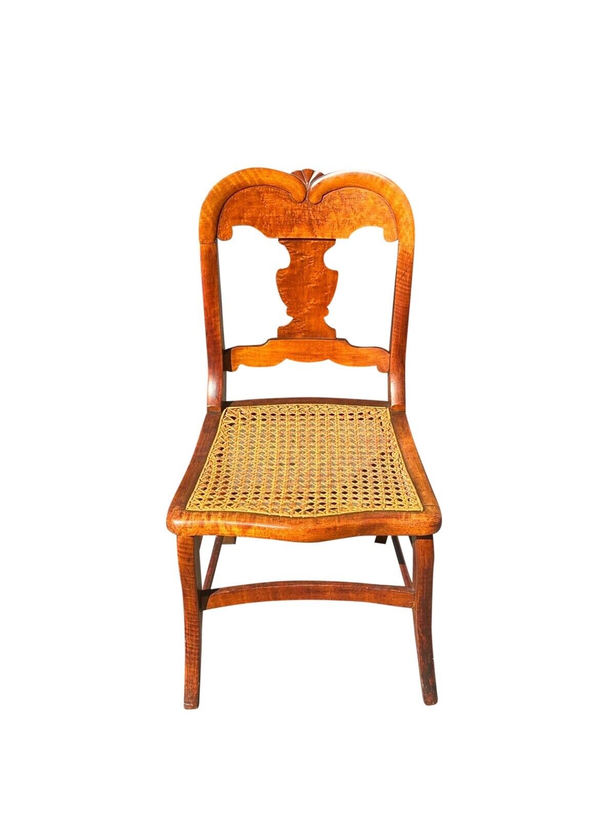 Set of Six Antique Federal Period Bird's Eye & Tiger Maple Country Dining Chairs