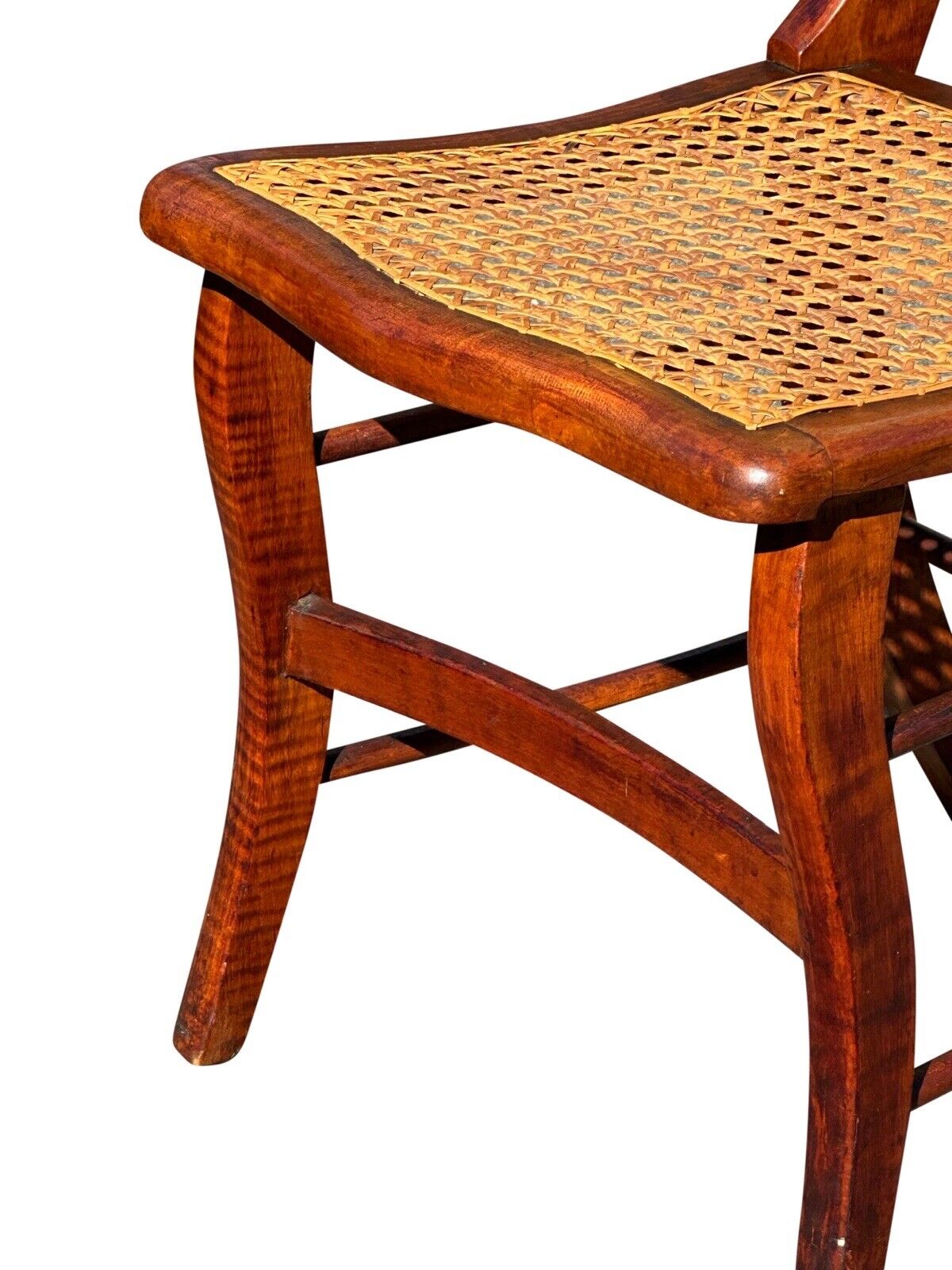 Set of Six Antique Federal Period Bird's Eye & Tiger Maple Country Dining Chairs