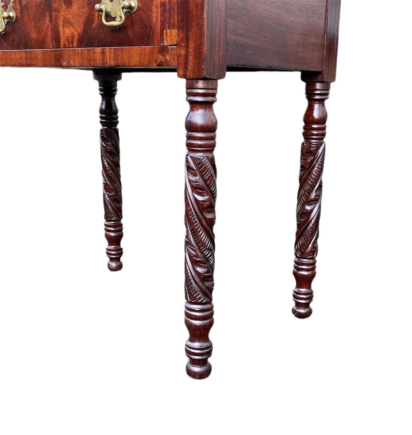 Antique Sheraton 3 Drawer Mahogany Sewing Stand / Worktable