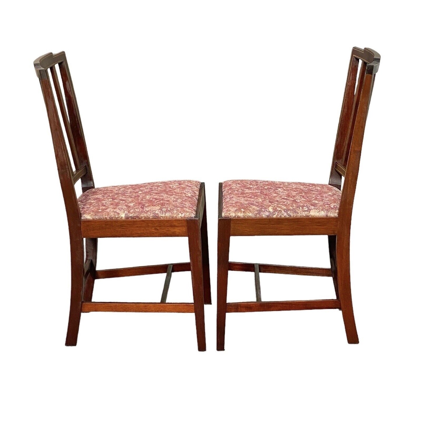 Antique Set Of 4 Sheraton Mahogany Dining Chairs with Satinwood Inlay CA 1920