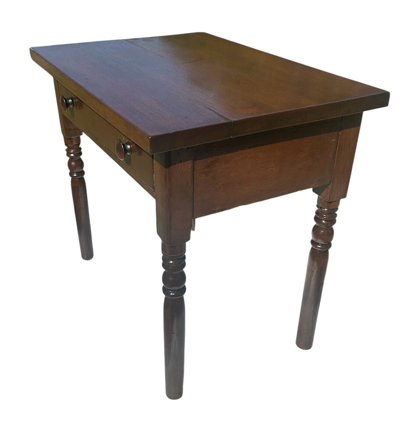 Antique 19th Century Southern Walnut Sheraton Style Single Drawer Bedside Table