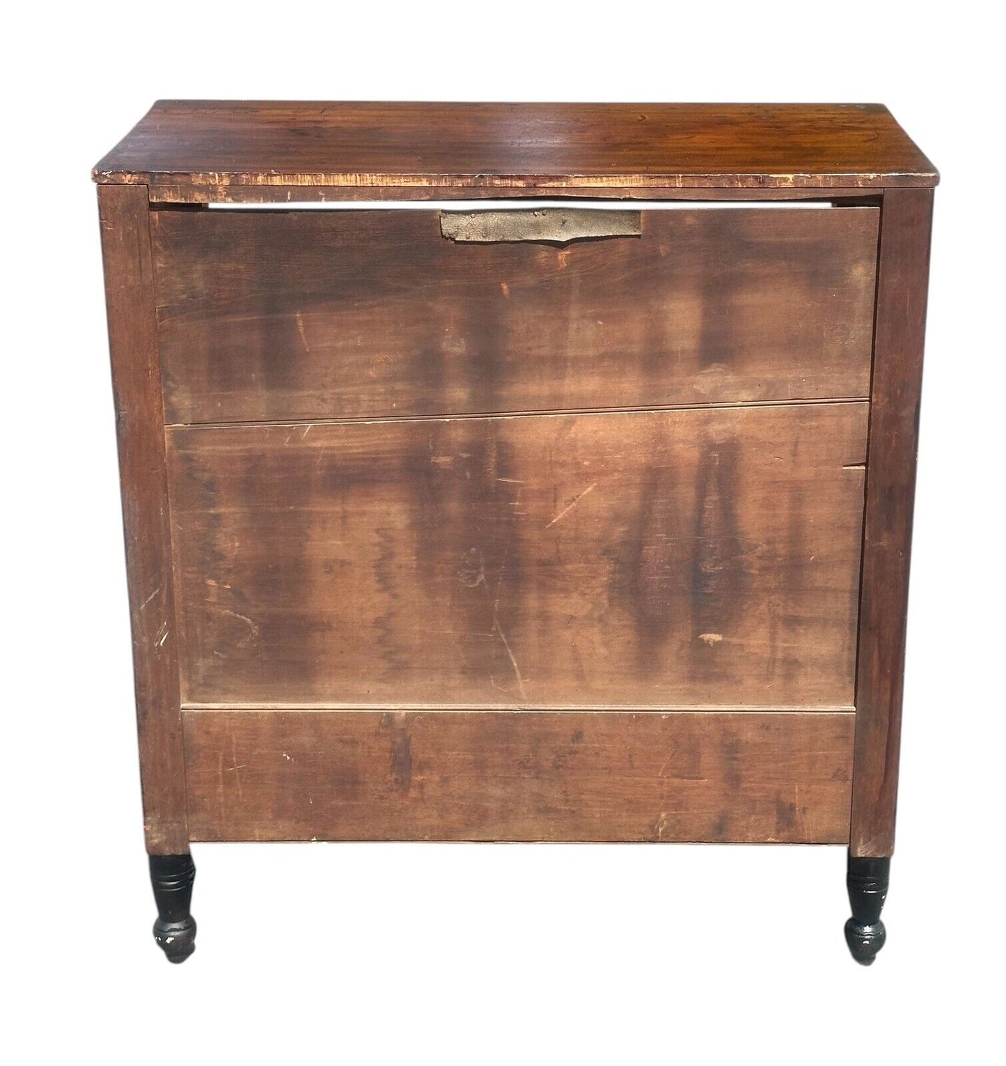 Antique Federal Period Tiger Maple & Cherry Spool Turned Tall Chest / Dresser