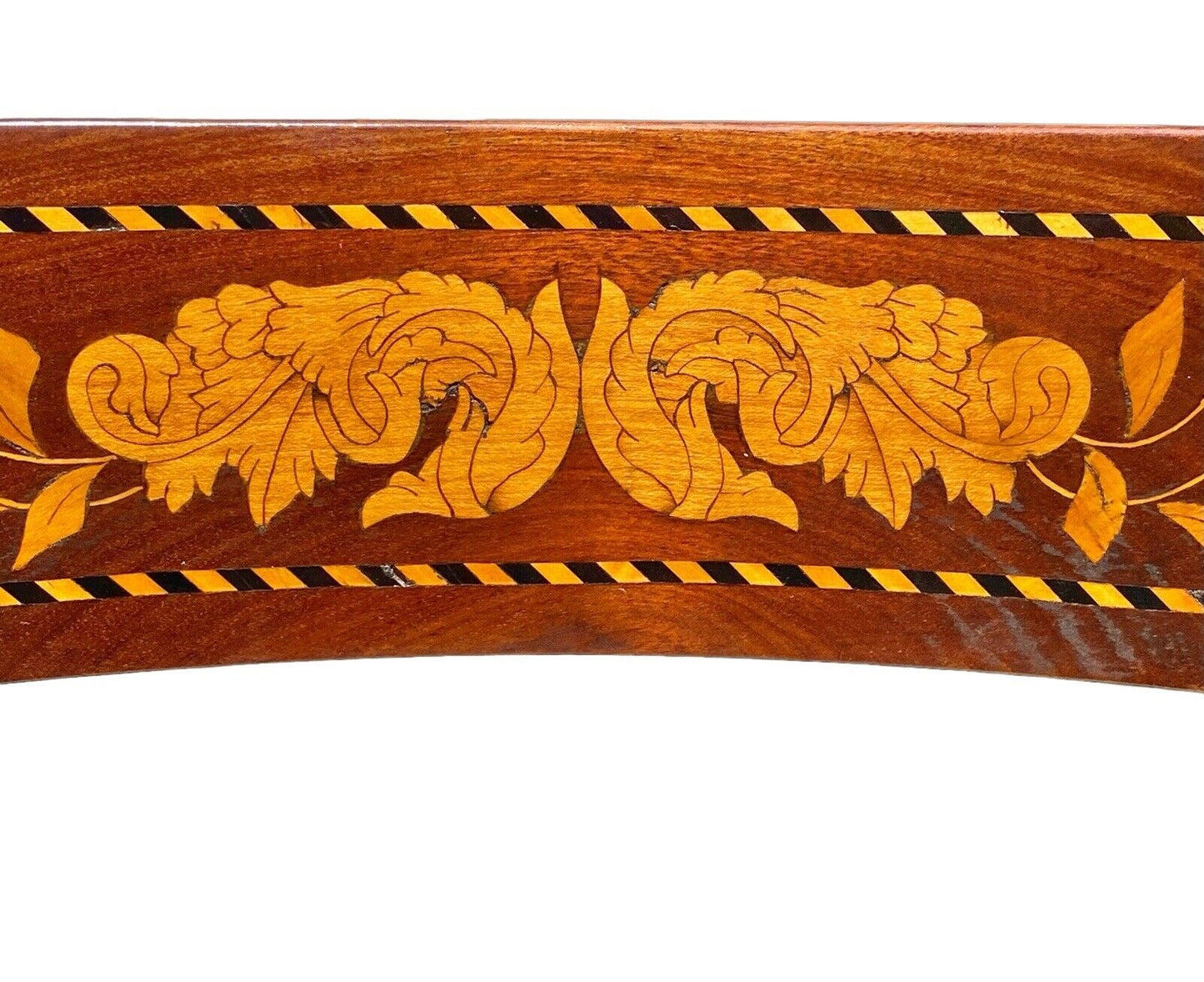 Antique Mahogany Side Chair with Floral Marquetry Inlay