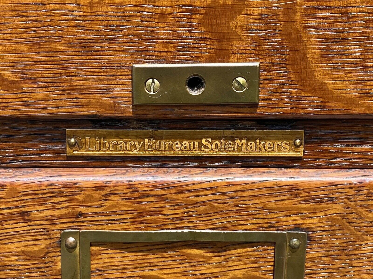 Antique Tiger Oak 4 Drawer Wood File Cabinet