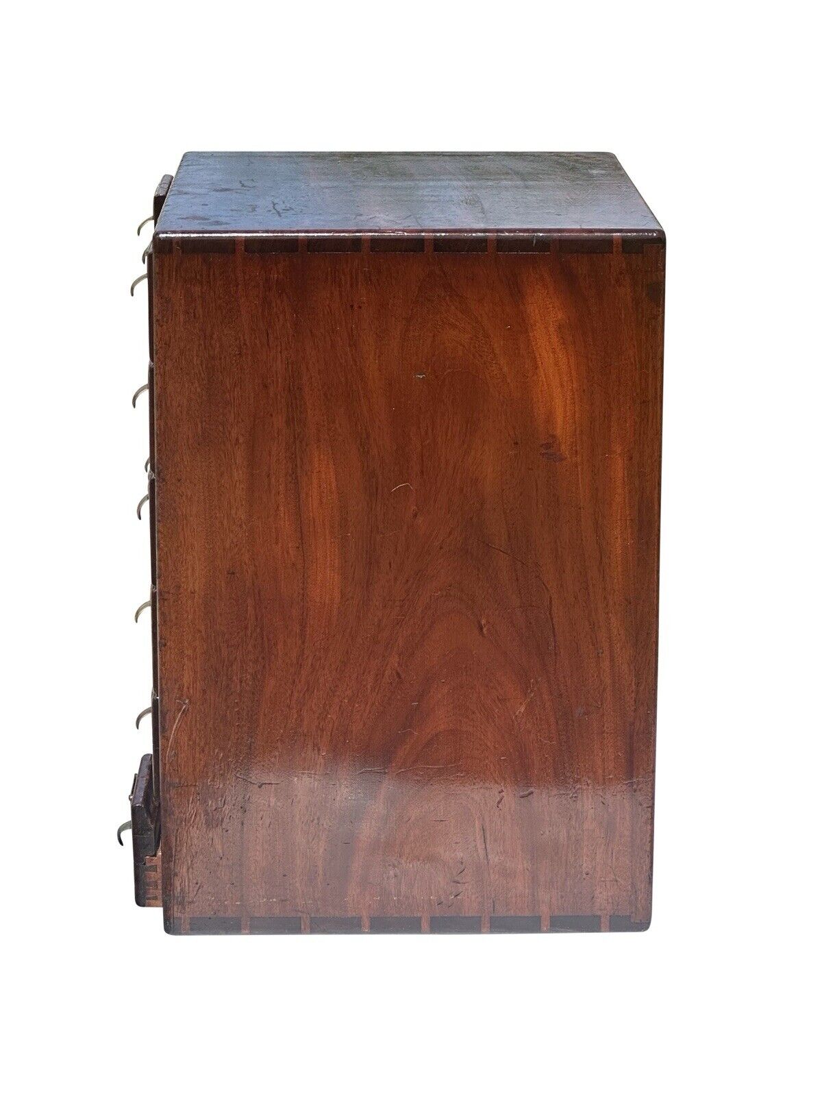Antique Arts & Crafts Mahogany 18 Drawer Index File Cabinet With Brass Hardware