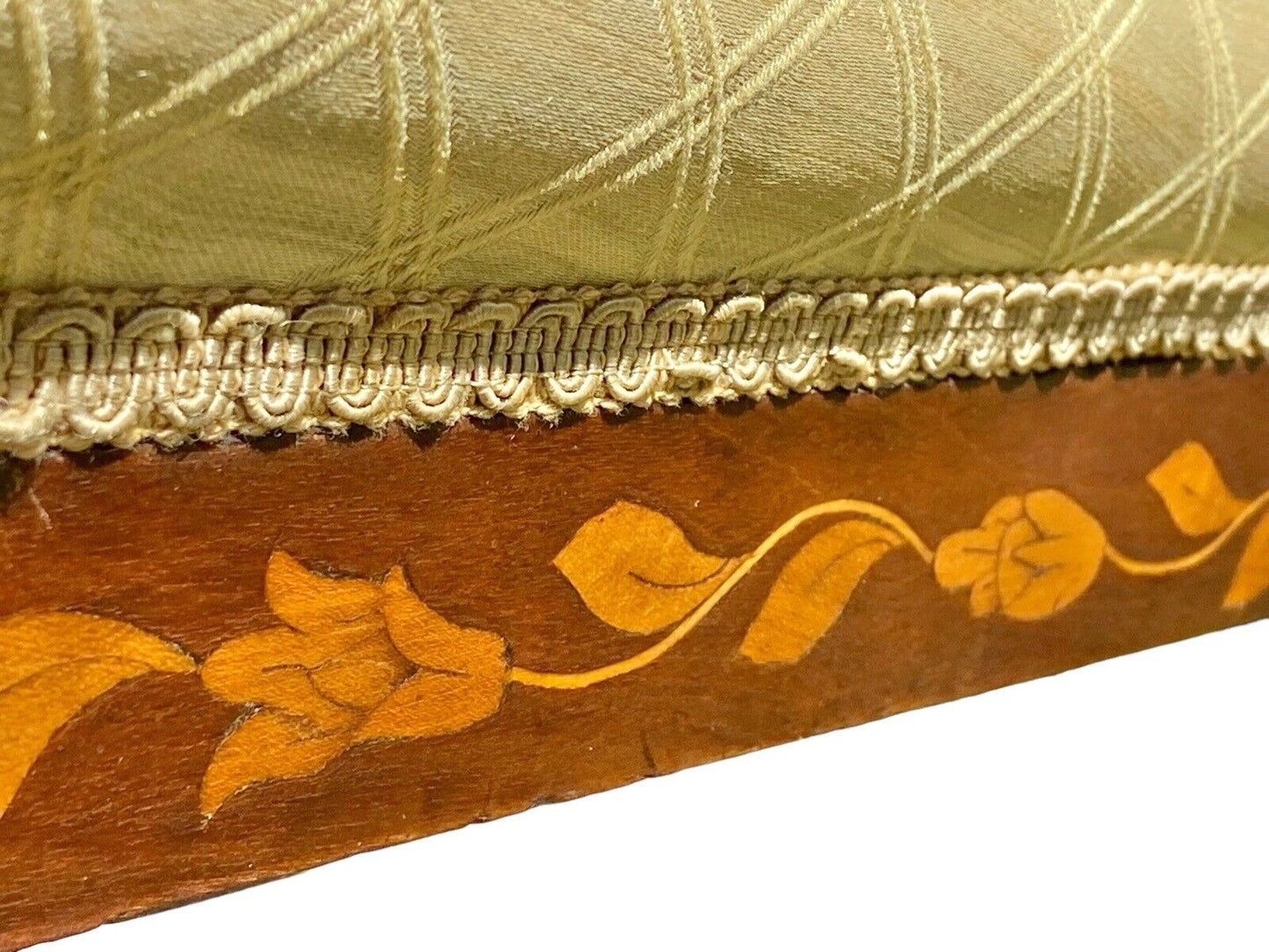 Antique Mahogany Side Chair with Floral Marquetry Inlay