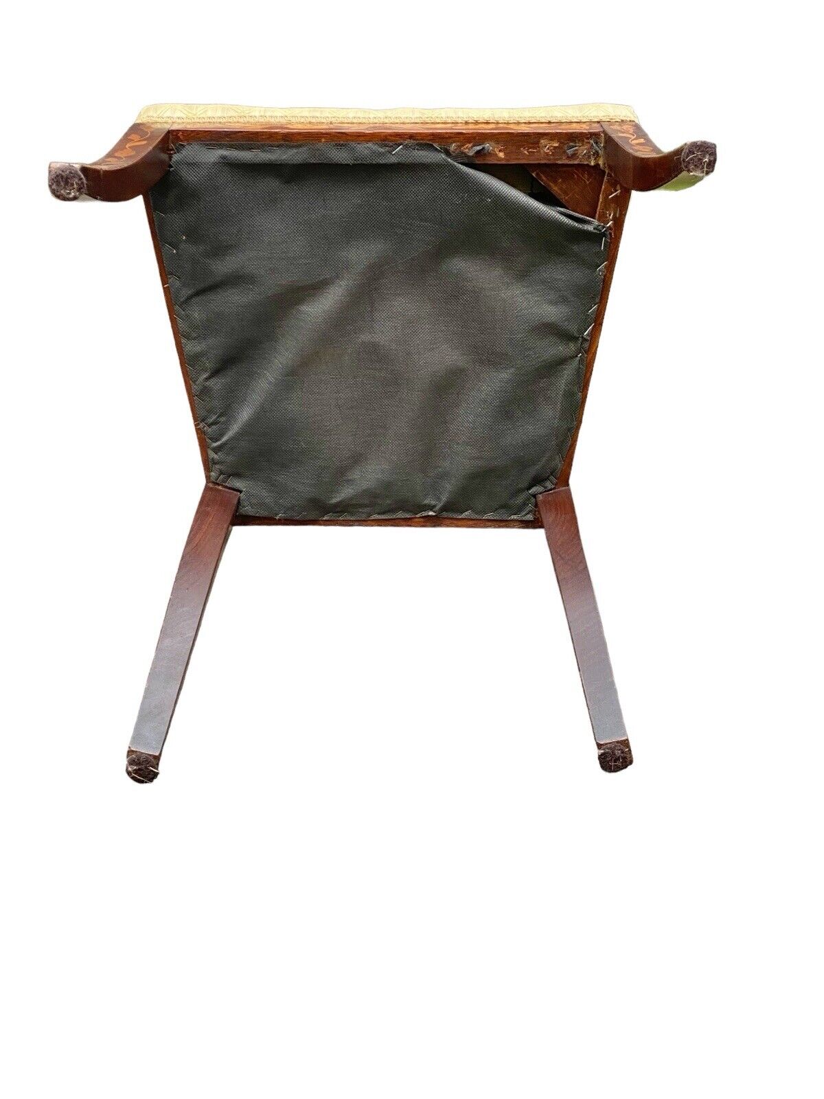 Antique Mahogany Side Chair with Floral Marquetry Inlay