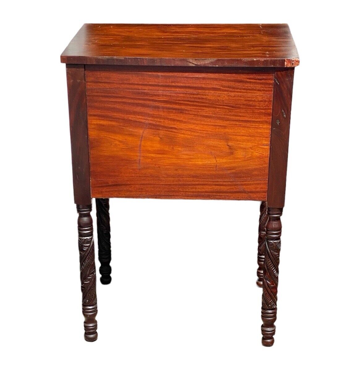 Antique Sheraton 3 Drawer Mahogany Sewing Stand / Worktable