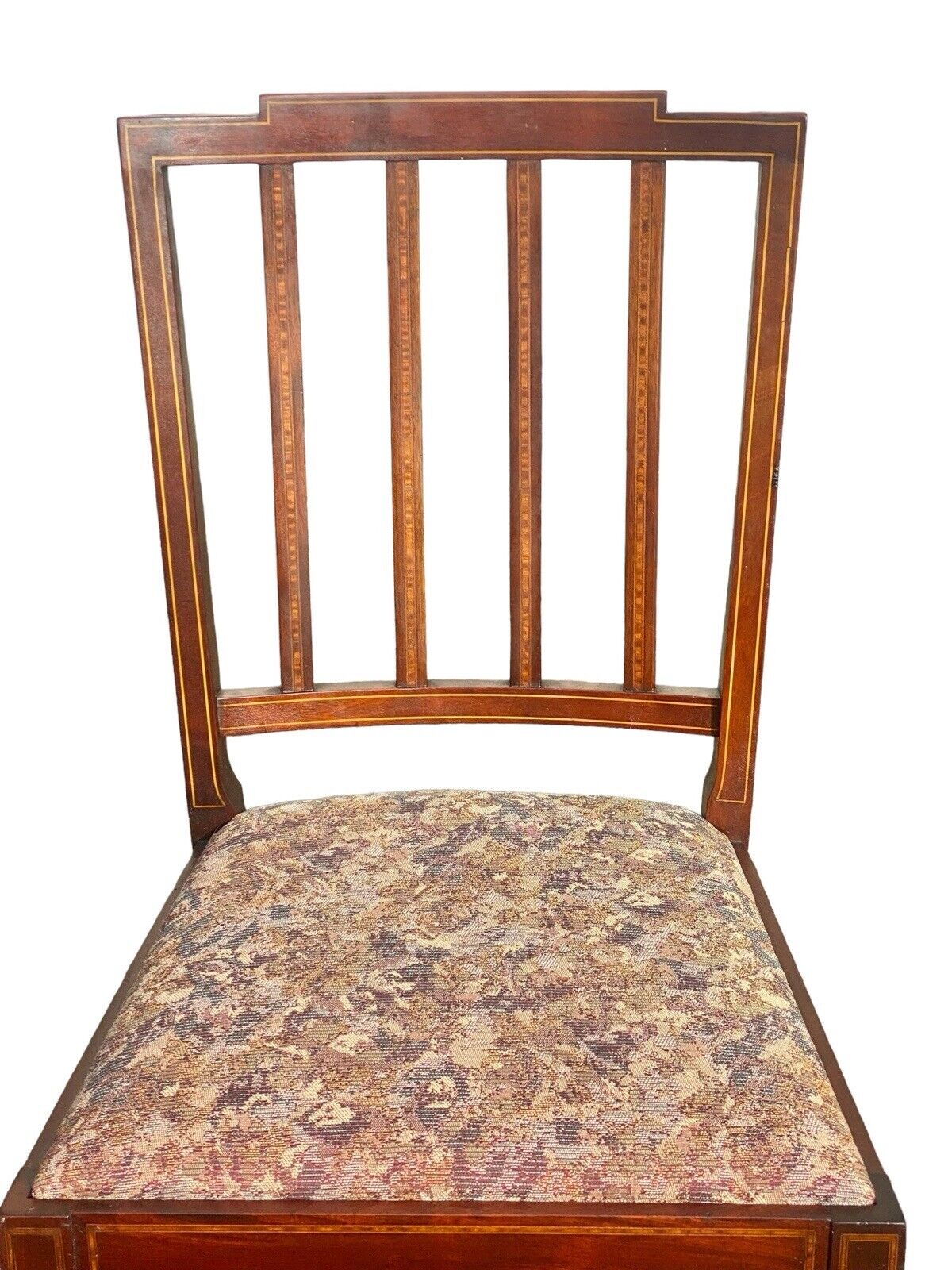 Antique Set Of 4 Sheraton Mahogany Dining Chairs with Satinwood Inlay CA 1920