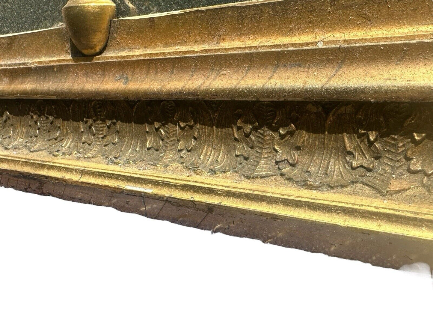 Antique Late Federal Period Giltwood Overmantle Mirror With Original Paper Label