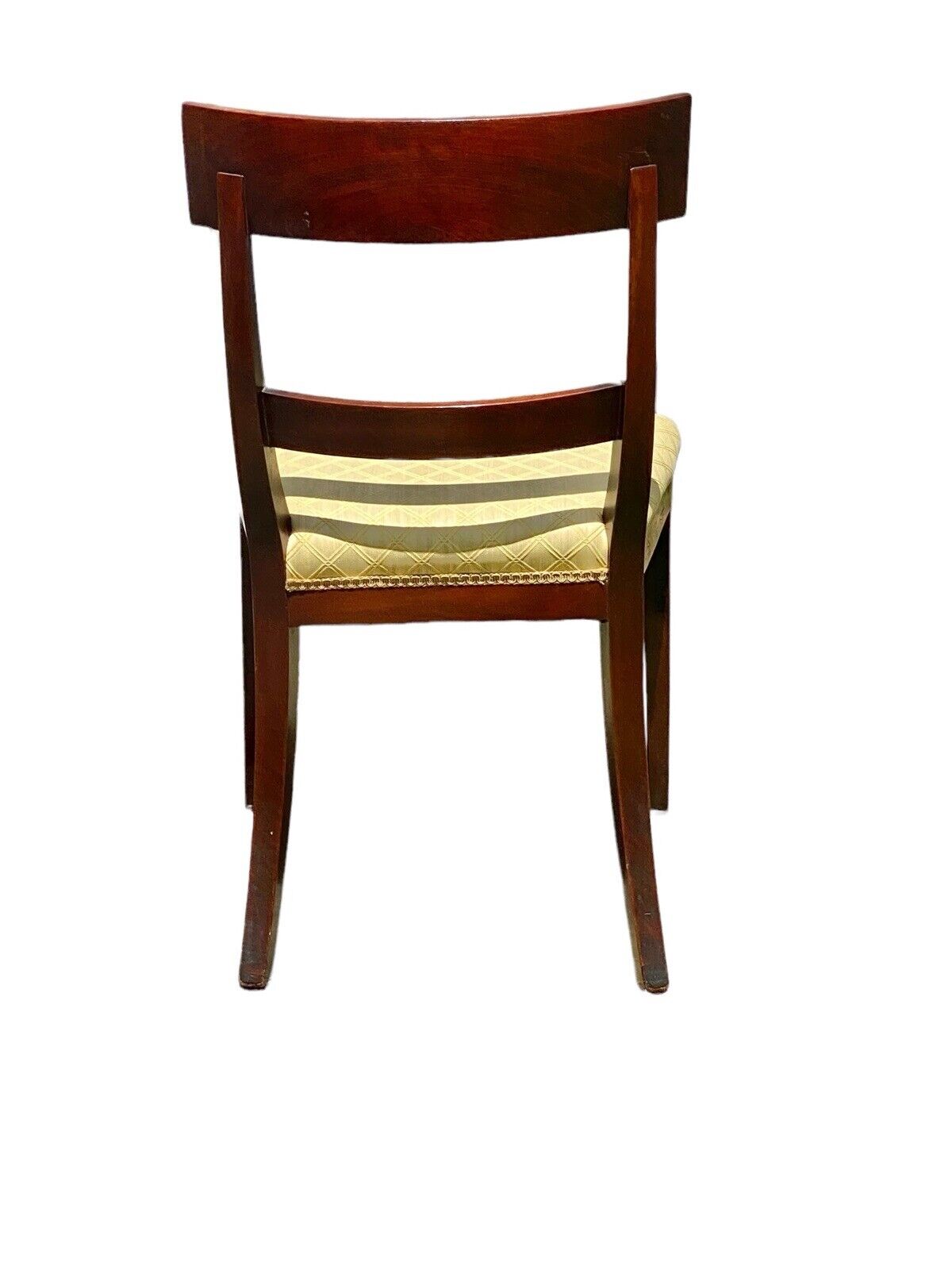 Antique Mahogany Side Chair with Floral Marquetry Inlay