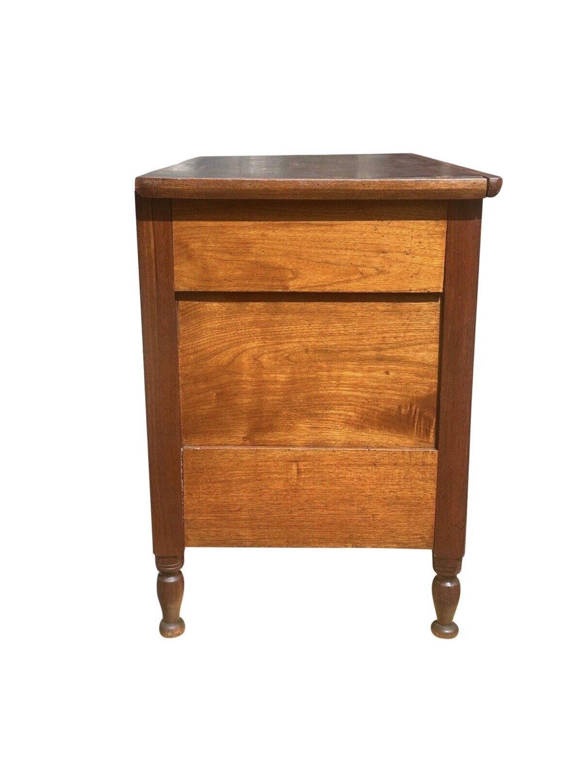 Antique Southern Walnut & Tiger Maple Raised Panel Blanket Chest on Turned Legs