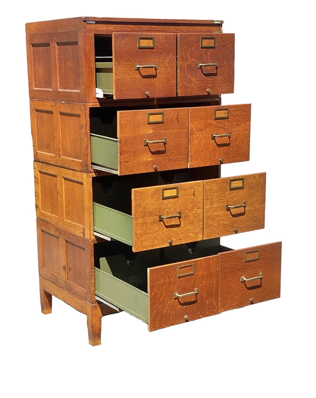 Antique Globe Wernicke Tiger Oak Legal Size File Cabinet / Oak Filing Cabinet