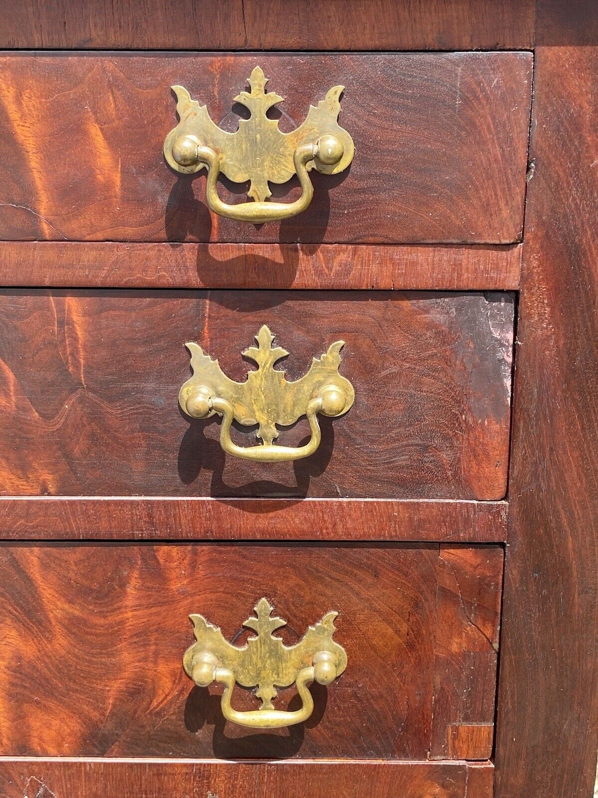 Antique Sheraton 3 Drawer Mahogany Sewing Stand / Worktable