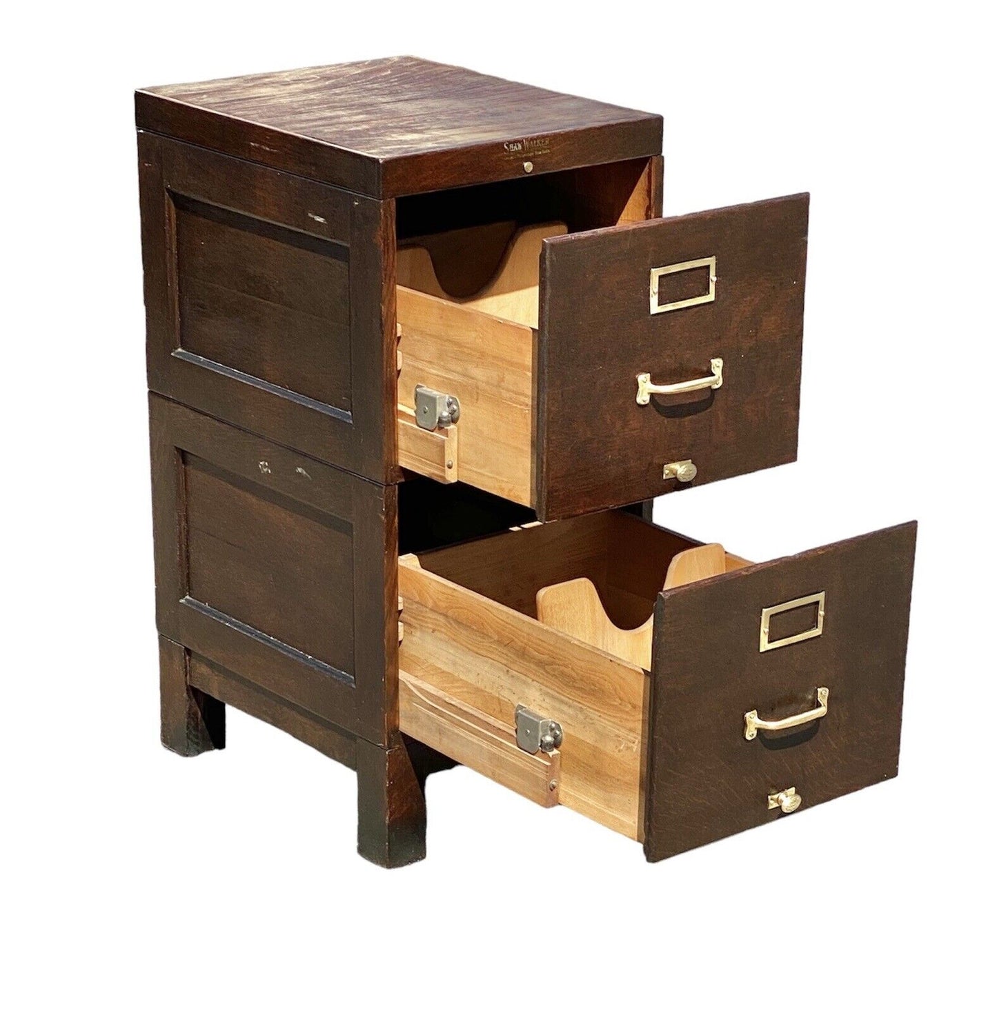 Early 20th Century Antique Arts & Crafts Shaw Walker Oak Stacking File Cabinet
