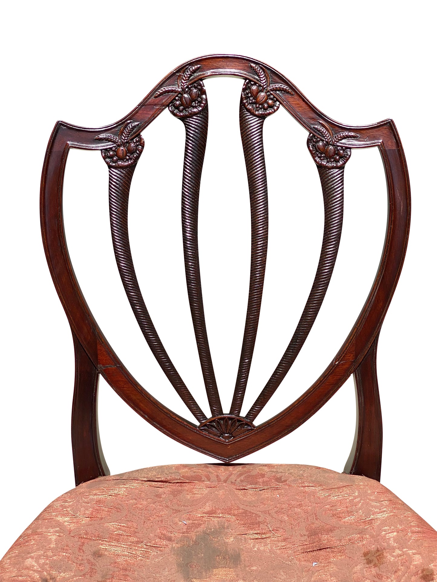 Important 18th Century Federal Shieldback Side Chair With Rare Cornucopia Design