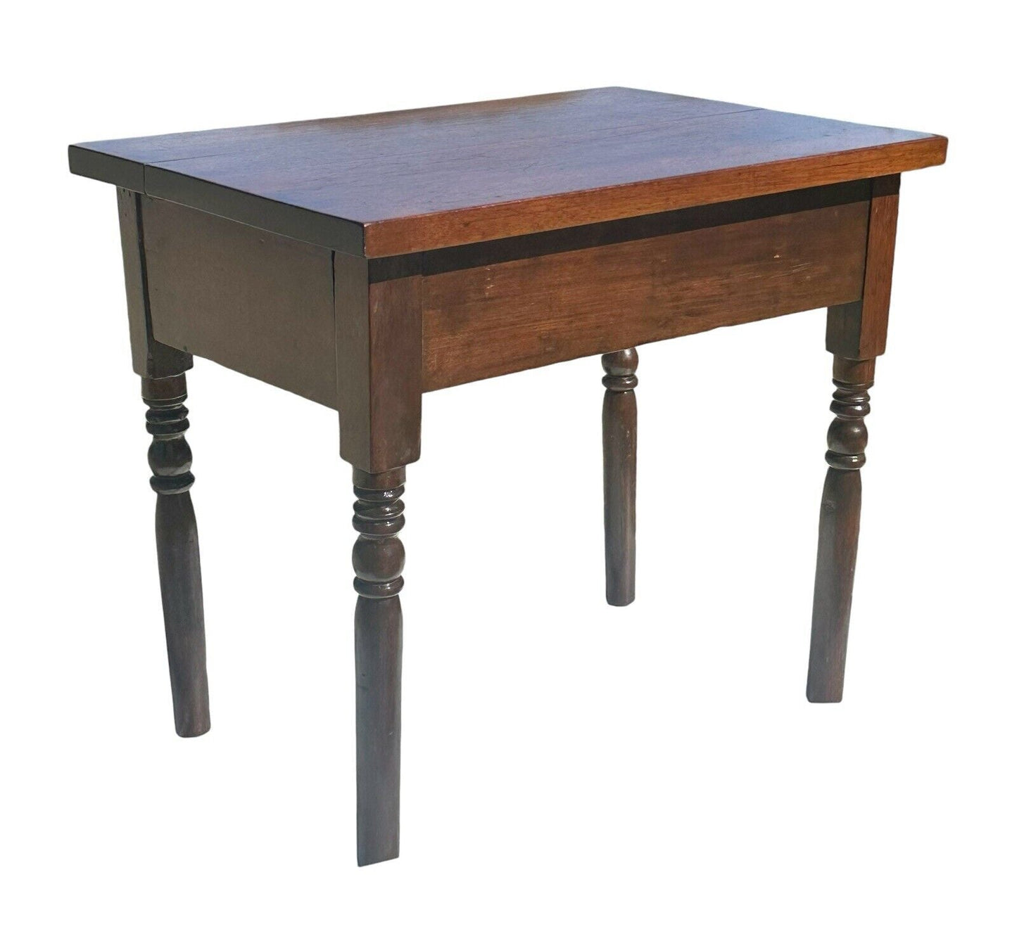 Antique 19th Century Southern Walnut Sheraton Style Single Drawer Bedside Table - Bay Colony Antiques Home & Garden:Furniture:Tables
