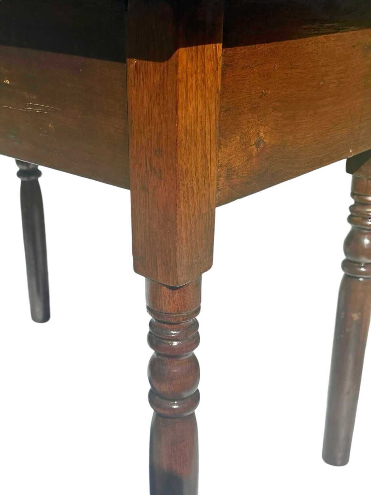 Antique 19th Century Southern Walnut Sheraton Style Single Drawer Bedside Table - Bay Colony Antiques Home & Garden:Furniture:Tables