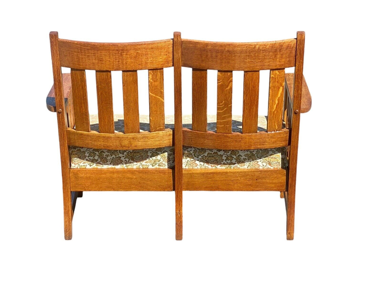 Antique Arts & Crafts / Mission Oak Settee Bench - Bay Colony Antiques Antiques:Furniture:Sofas & Chaises