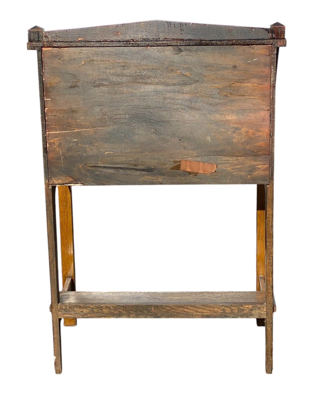 Antique Arts & Crafts Mission Oak Slant Lid Desk or Dry Bar With Twin Obelisks - Bay Colony Antiques Antiques:Furniture:Desks & Secretaries