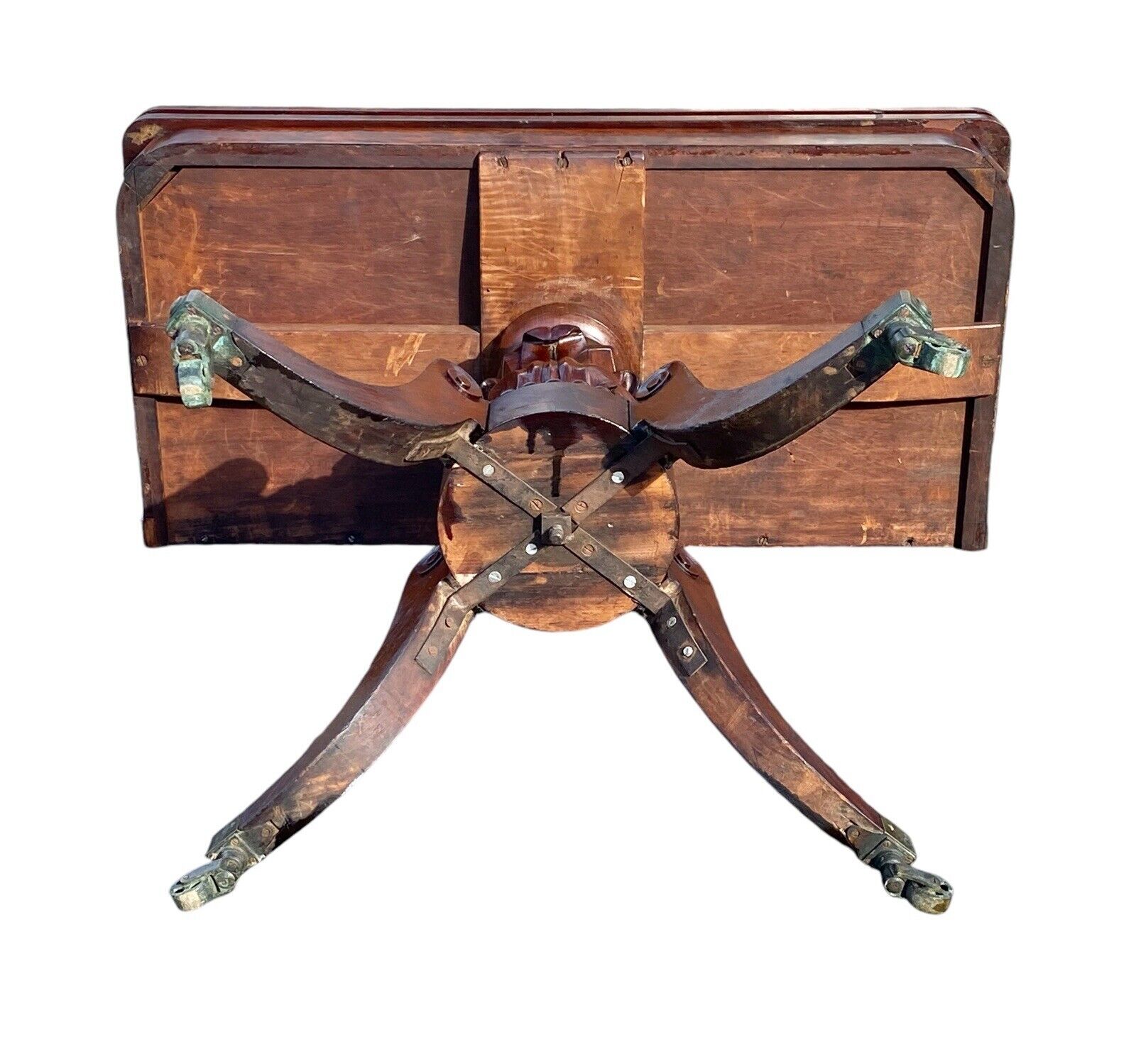 Antique Duncan Phyfe Mahogany Card Table / Console Table - New York CA 1820 - Bay Colony Antiques Antiques:Furniture:Tables