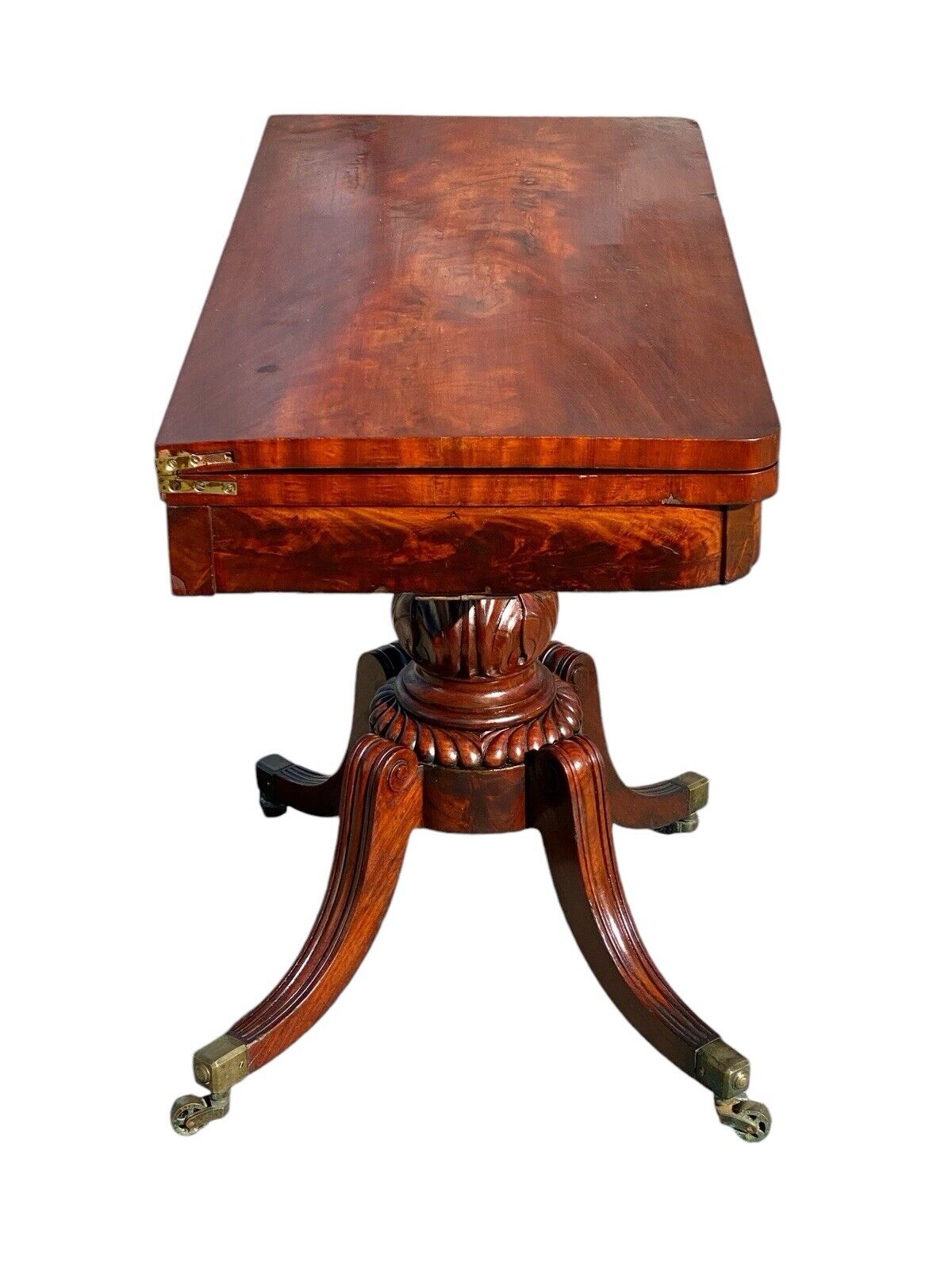 Antique Duncan Phyfe Mahogany Card Table / Console Table - New York CA 1820 - Bay Colony Antiques Antiques:Furniture:Tables