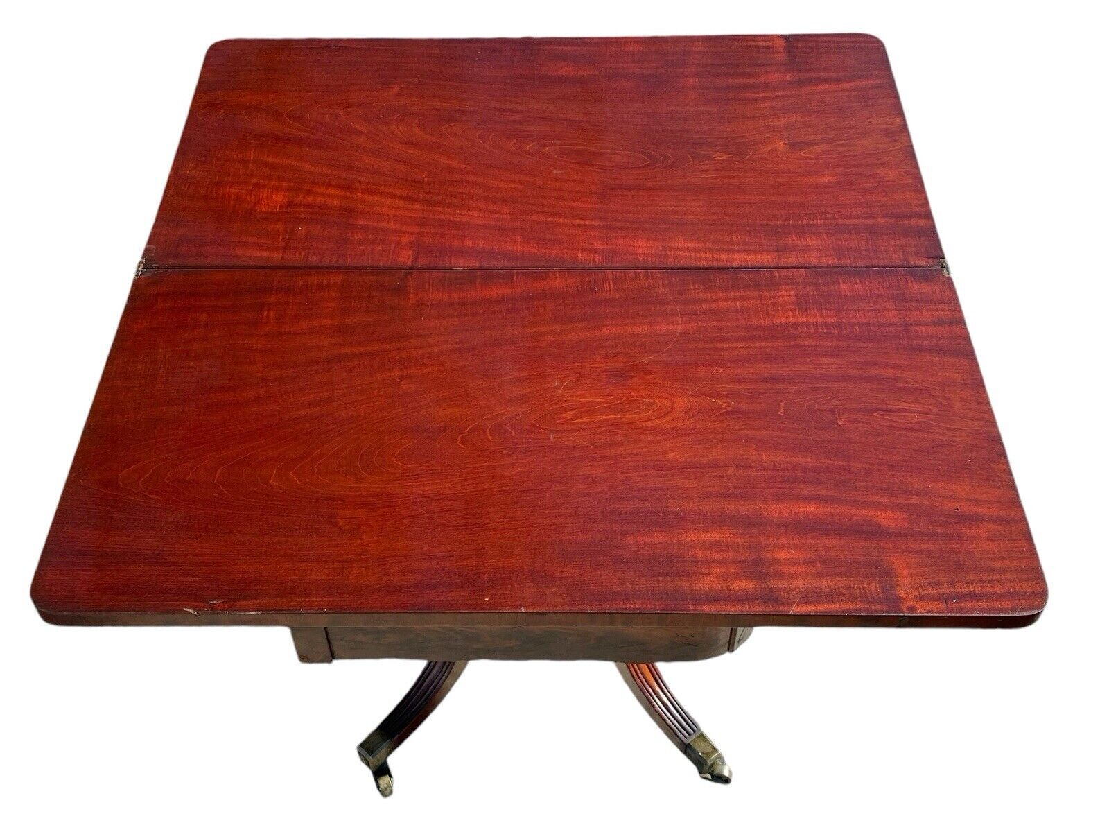 Antique Duncan Phyfe Mahogany Card Table / Console Table - New York CA 1820 - Bay Colony Antiques Antiques:Furniture:Tables