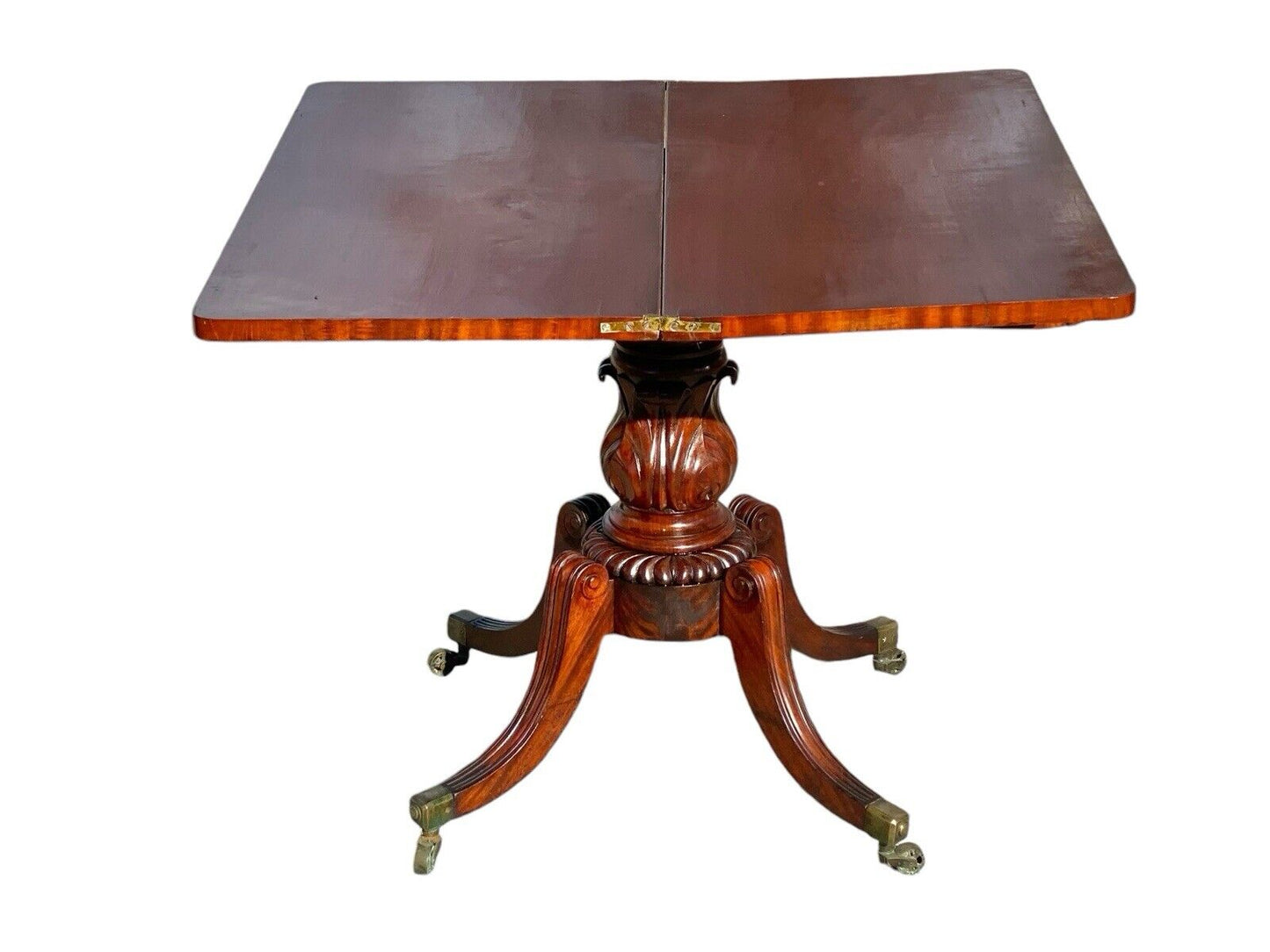 Antique Duncan Phyfe Mahogany Card Table / Console Table - New York CA 1820 - Bay Colony Antiques Antiques:Furniture:Tables