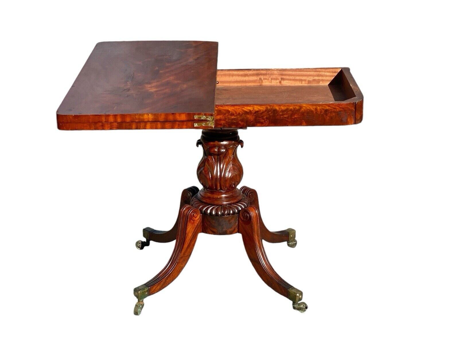 Antique Duncan Phyfe Mahogany Card Table / Console Table - New York CA 1820 - Bay Colony Antiques Antiques:Furniture:Tables