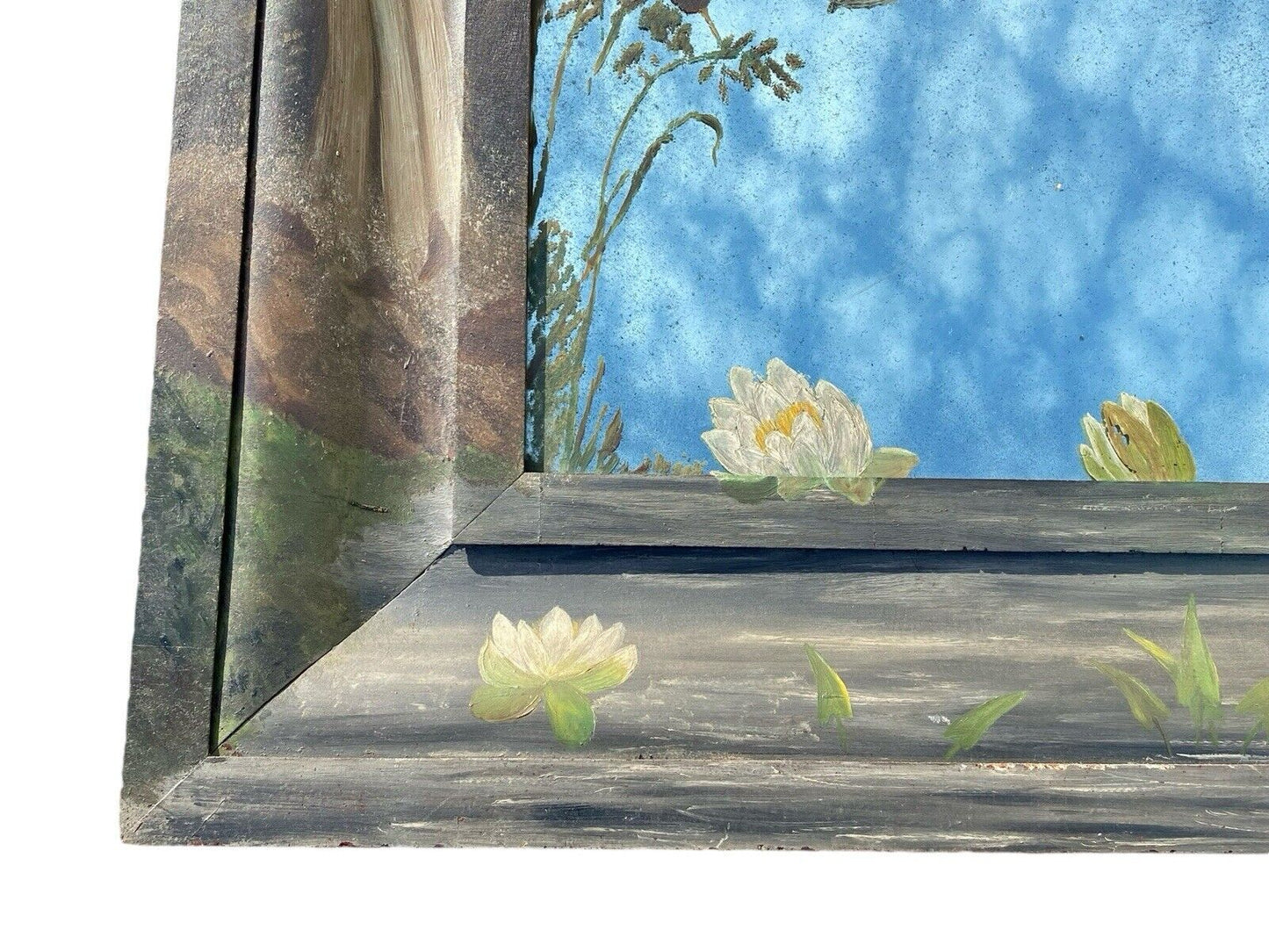 Antique Empire Ogee Mirror with Hand Painted Scene Depicting Changing of Seasons - Bay Colony Antiques Antiques:Furniture:Mirrors