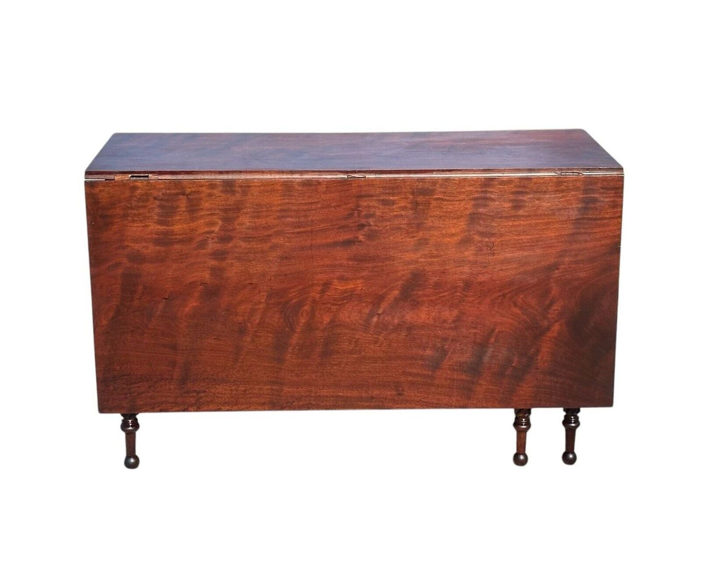 Antique Federal Period New England Boldly Figured Mahogany Dropleaf Dining Table - Bay Colony Antiques Antiques:Furniture:Tables
