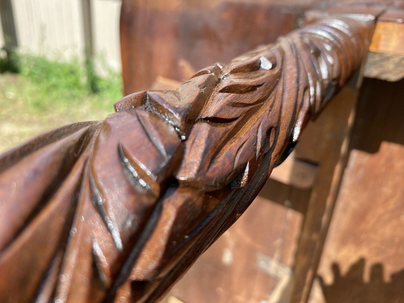 Antique Mahogany Drop Leaf Table with Acanthus Carved Legs - NYC CA 1810 - Bay Colony Antiques Antiques:Furniture:Tables