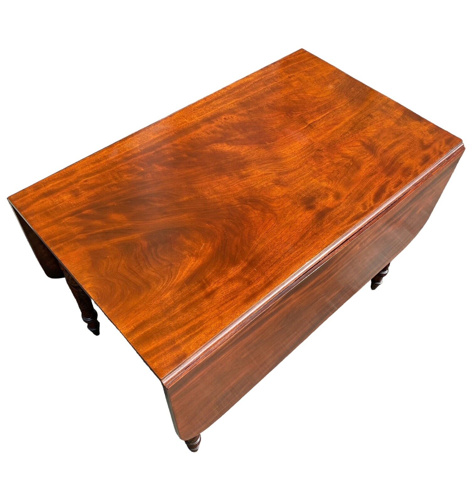 Antique Mahogany Drop Leaf Table with Acanthus Carved Legs - NYC CA 1810 - Bay Colony Antiques Antiques:Furniture:Tables