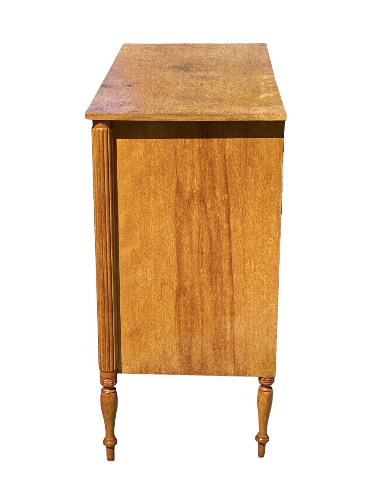 Antique New Hampshire Flame Birch Sheraton Chest Of Drawers / Dresser - Bay Colony Antiques Antiques:Furniture:Dressers & Chests of Drawers
