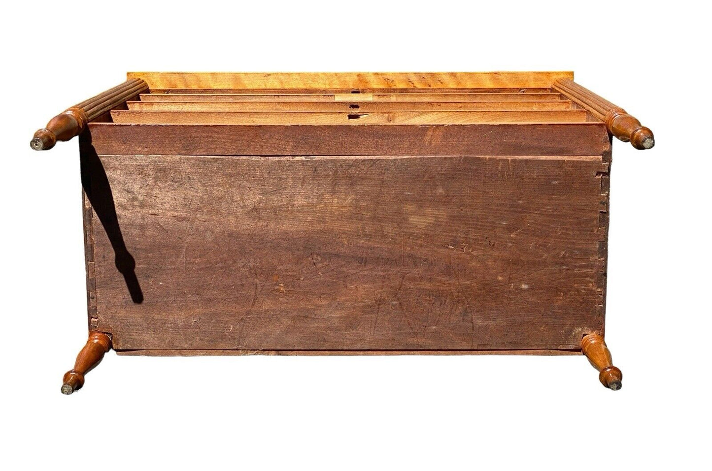 Antique New Hampshire Flame Birch Sheraton Chest Of Drawers / Dresser - Bay Colony Antiques Antiques:Furniture:Dressers & Chests of Drawers