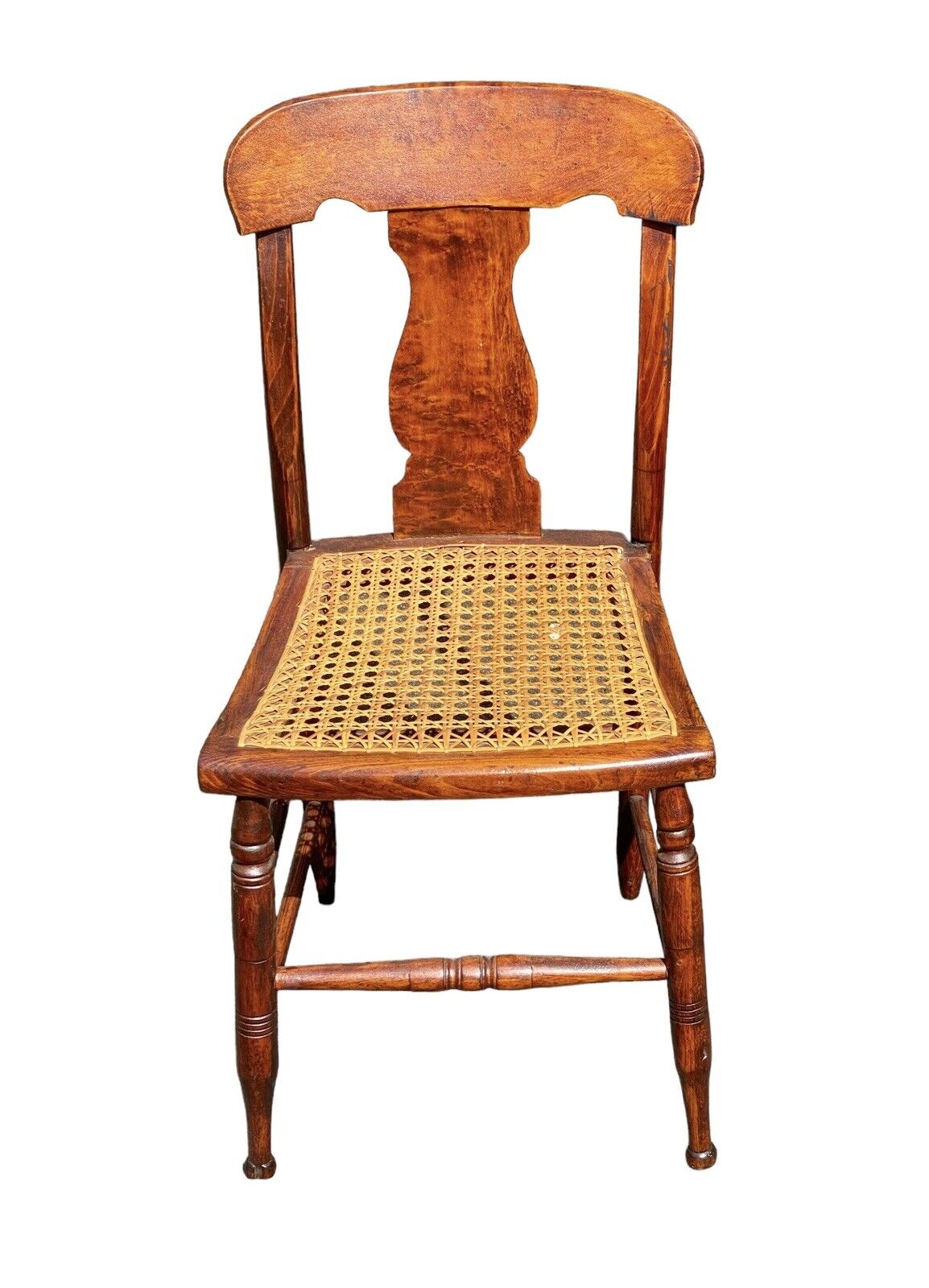 Antique Pair of Birds Eye Maple Country Chairs - Bay Colony Antiques Antiques:Furniture:Chairs