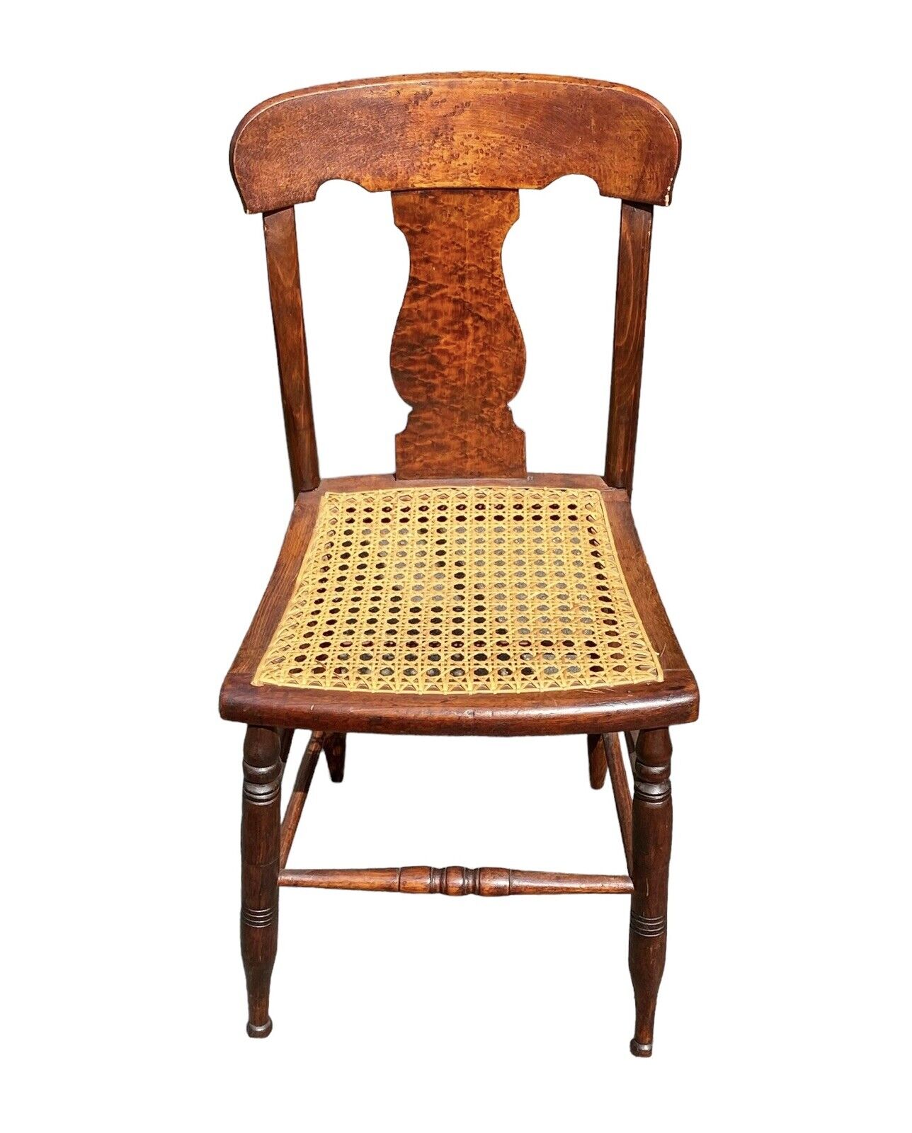 Antique Pair of Birds Eye Maple Country Chairs - Bay Colony Antiques Antiques:Furniture:Chairs
