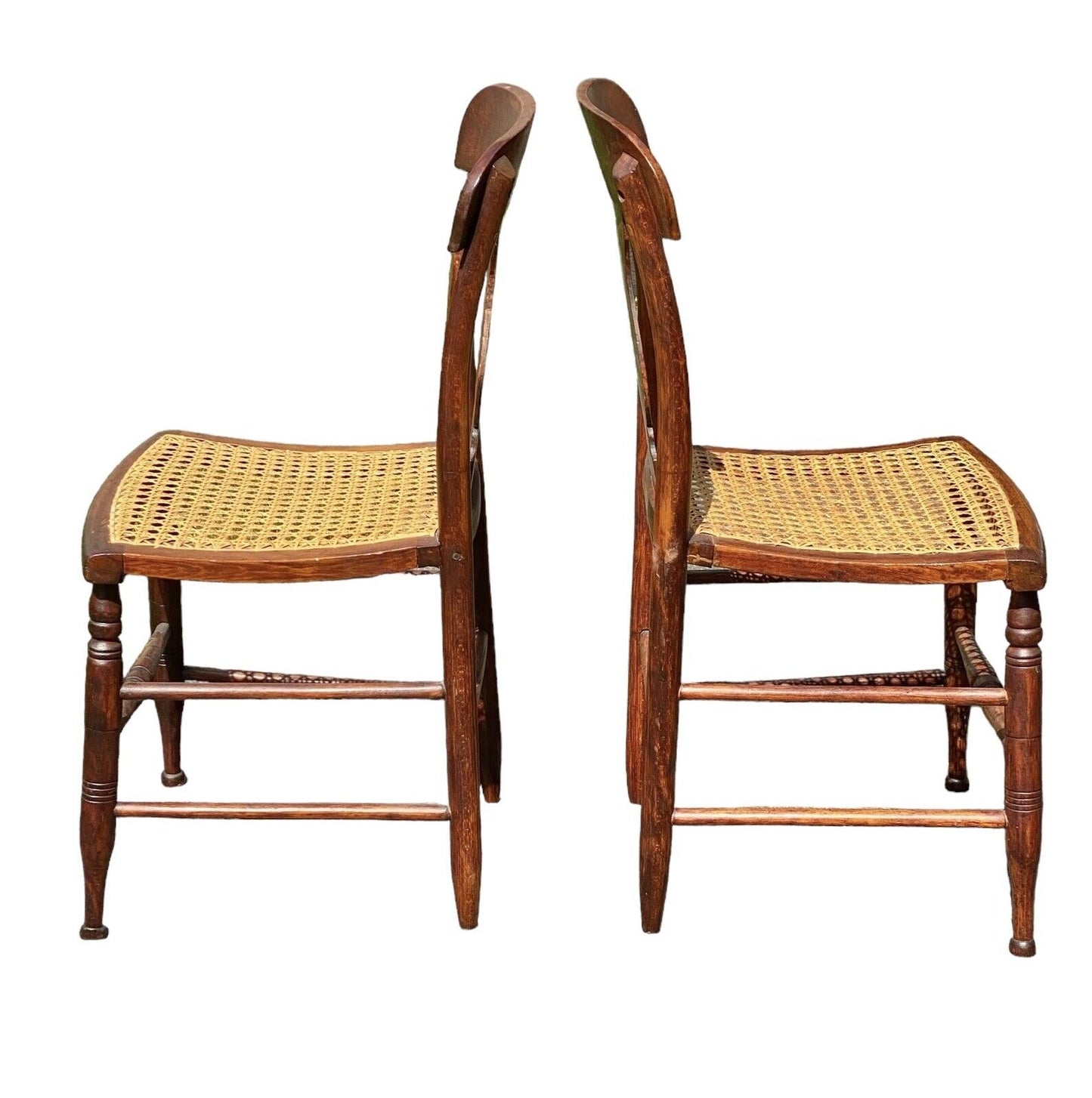 Antique Pair of Birds Eye Maple Country Chairs - Bay Colony Antiques Antiques:Furniture:Chairs